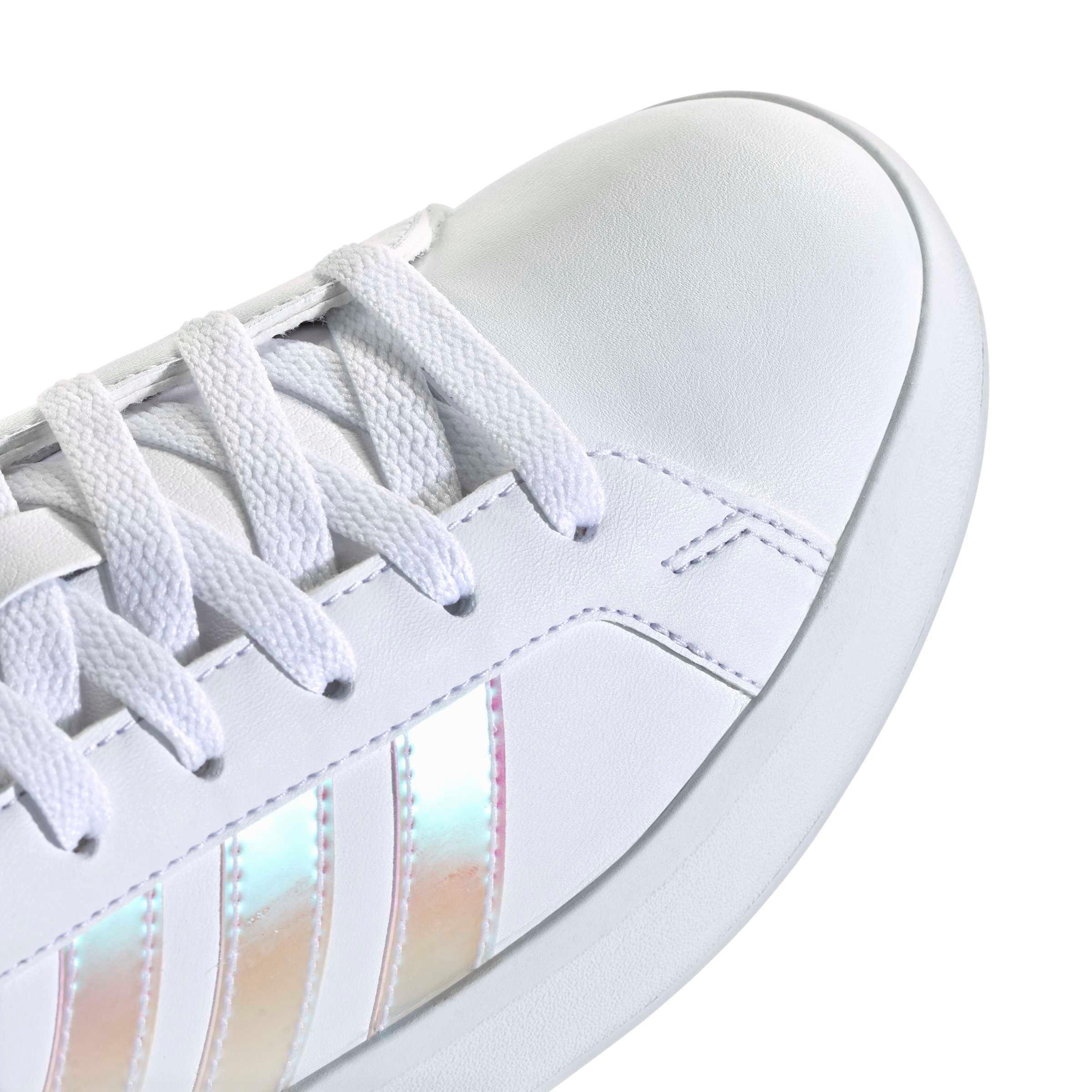 adidas Grand Court 3.0 "Ftwr White/Iridescent/Almost Pink" Grade School Girls' Shoe - WHITE/IRIDESCENT/PINK
