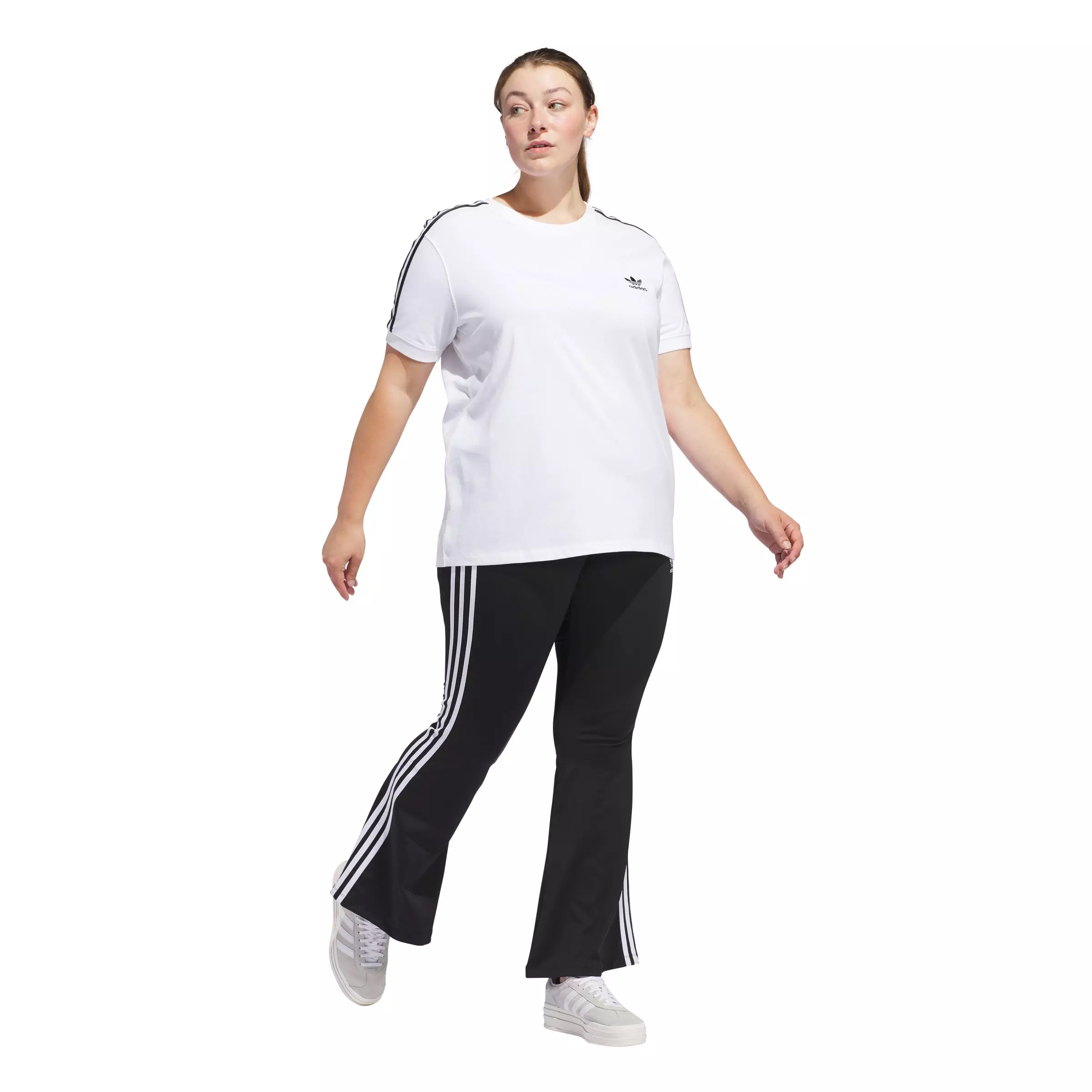 adidas Originals Women's Retro Flared Leggings-Black - BLACK