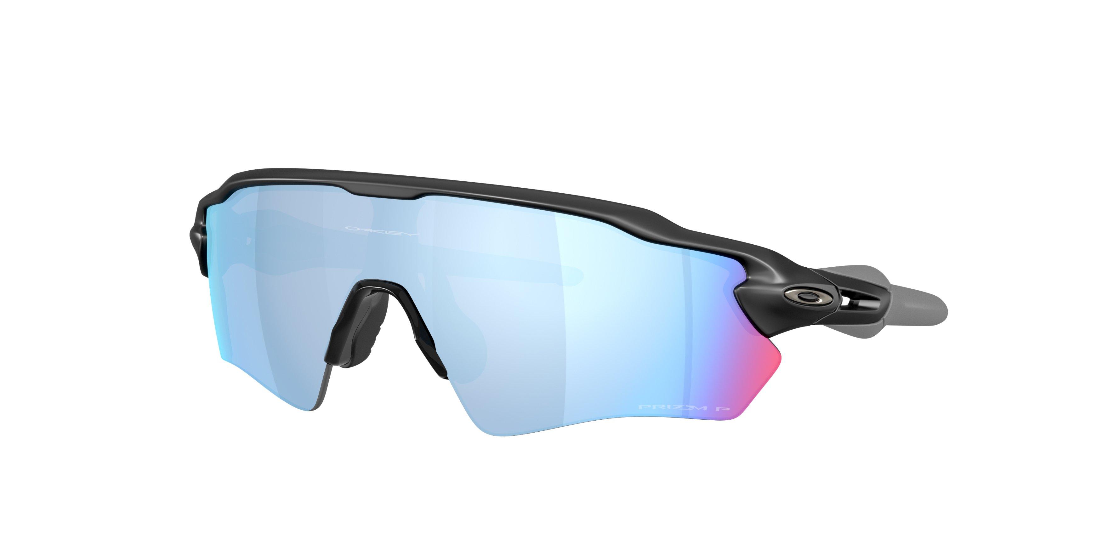 Oakley Radar EV Path S Prizm Deep Water Polarized Sunglasses - Matte Black - BLACK/BLUE Thumbnail View 1