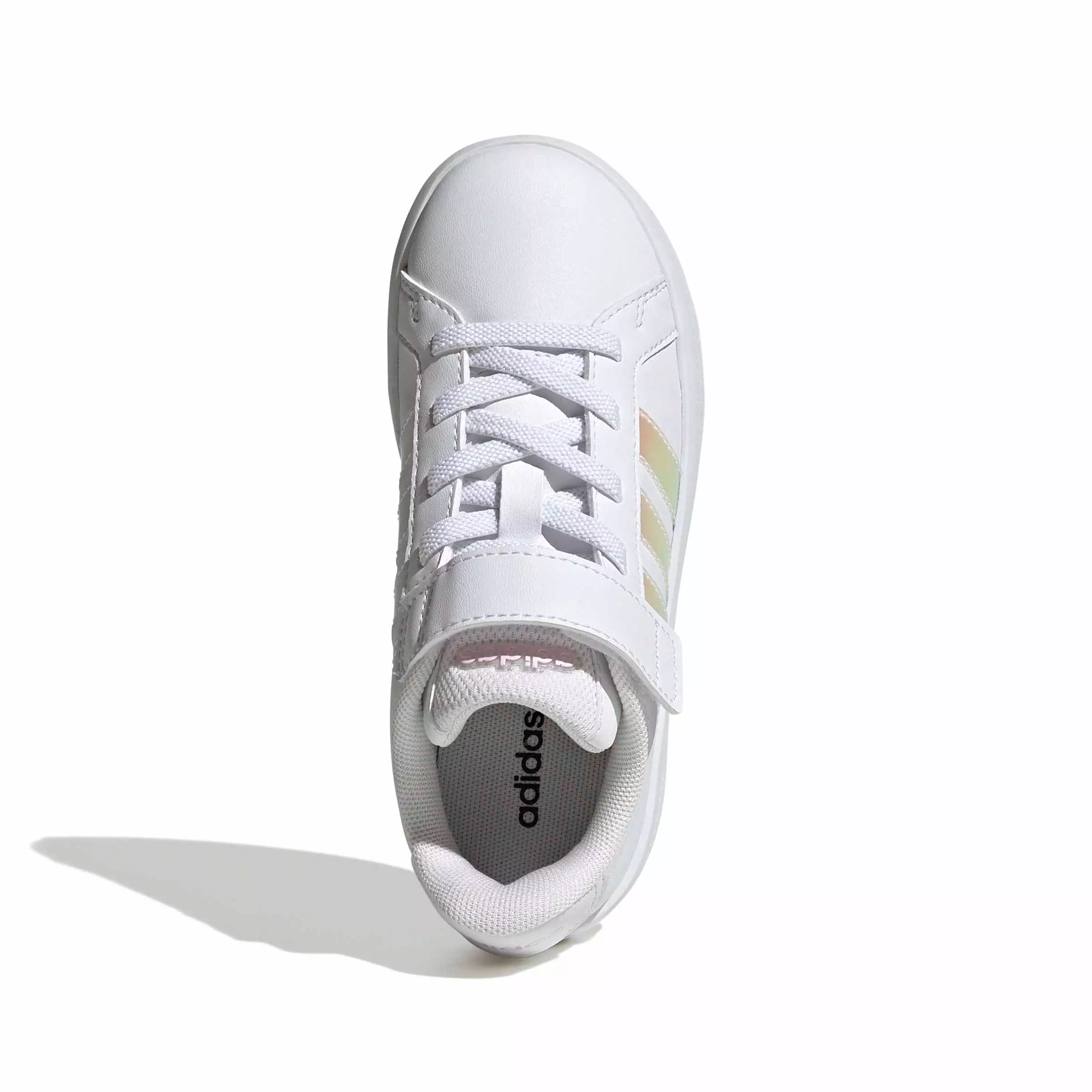adidas Grand Court 3.0 EL C "Ftwr White/Iridescent/Ftwr White" Preschool Girls' Shoe - WHITE/IRIDESCENT/WHITE