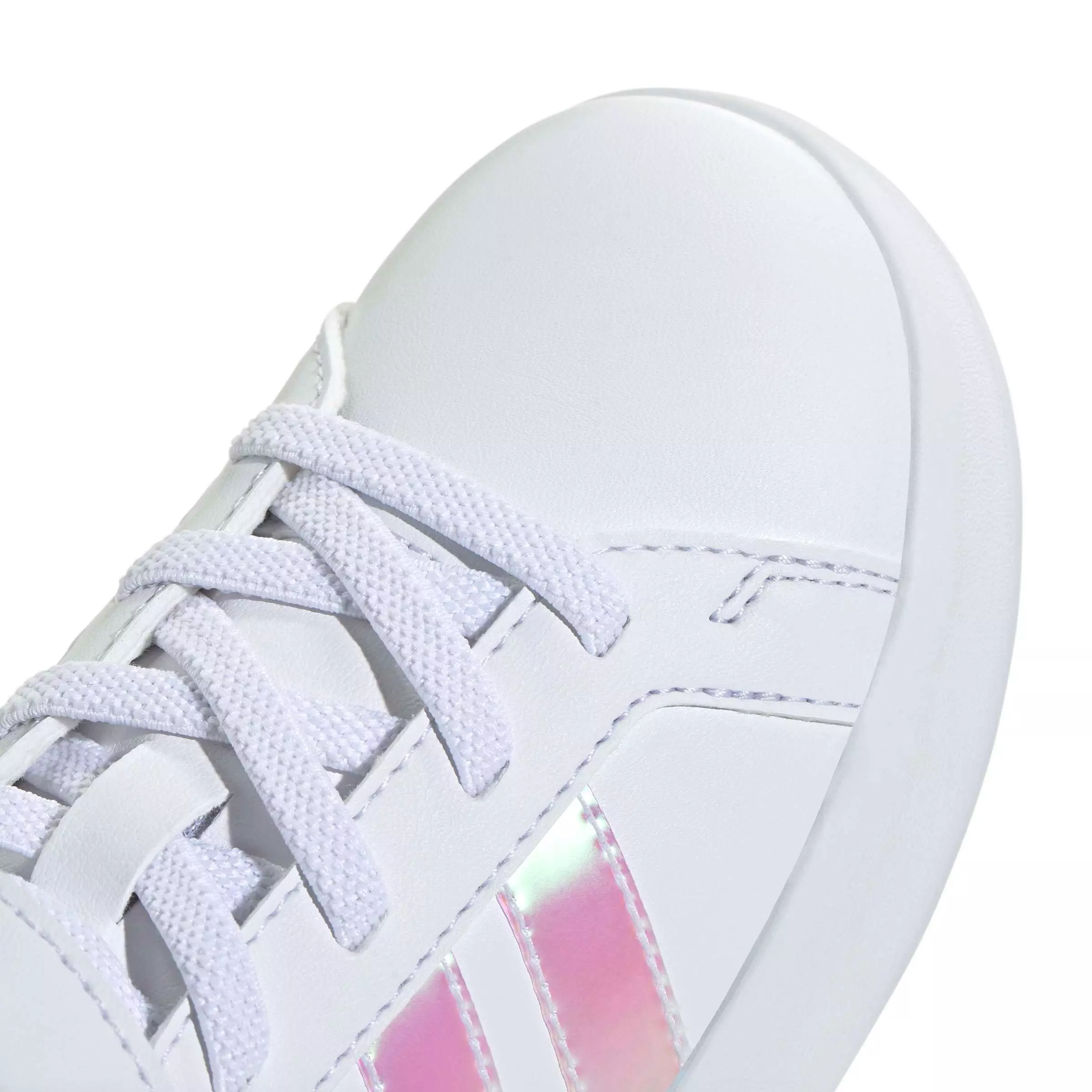 adidas Grand Court 3.0 EL C "Ftwr White/Iridescent/Ftwr White" Preschool Girls' Shoe - WHITE/IRIDESCENT/WHITE