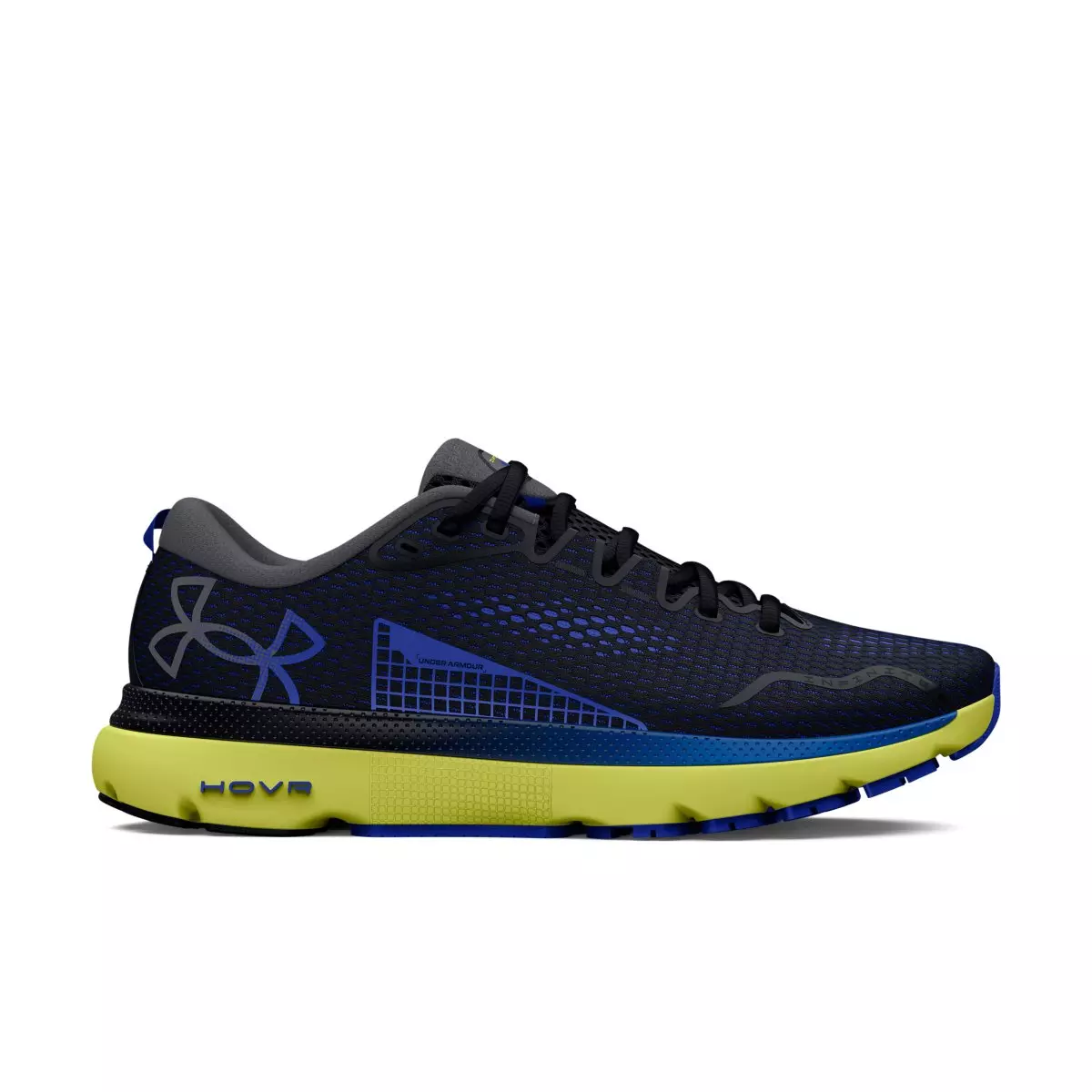 Under Armour HOVR Infinite 5 "Black / Lime Yellow / Team Royal" Men's Running Shoe - BLACK/YELLOW