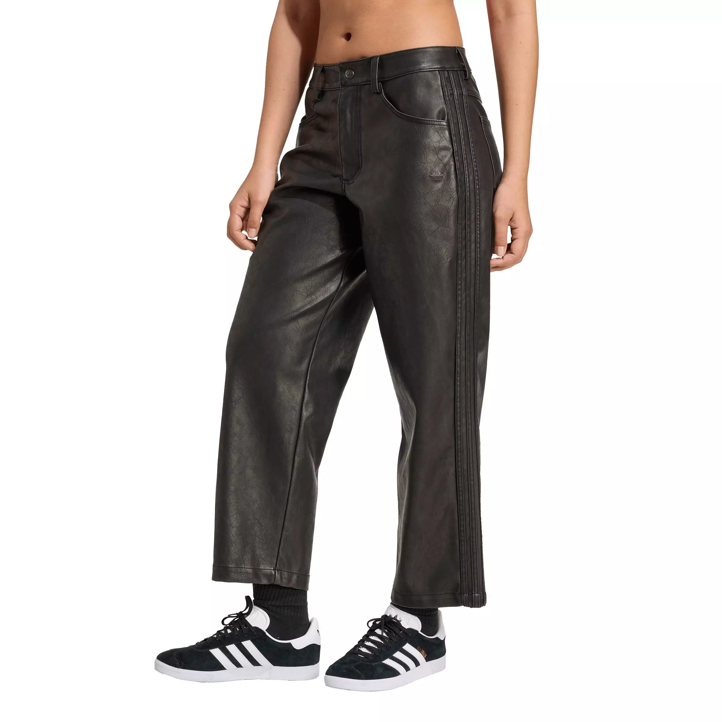 adidas Originals Women's Firebird Pleather 7/8 Pant - Black - BLACK