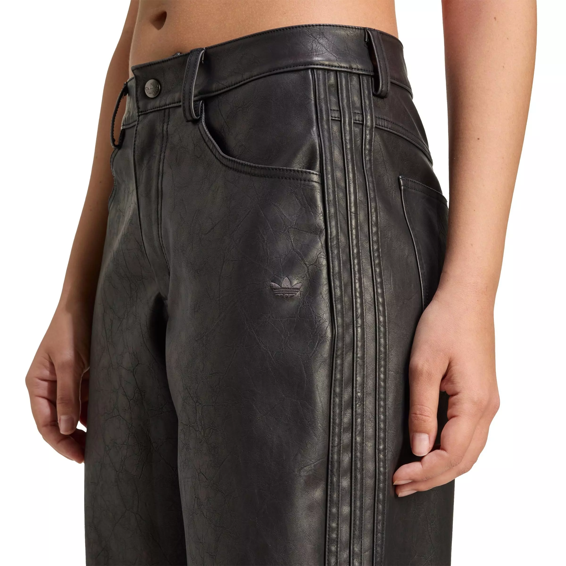 adidas Originals Women's Firebird Pleather 7/8 Pant - Black - BLACK