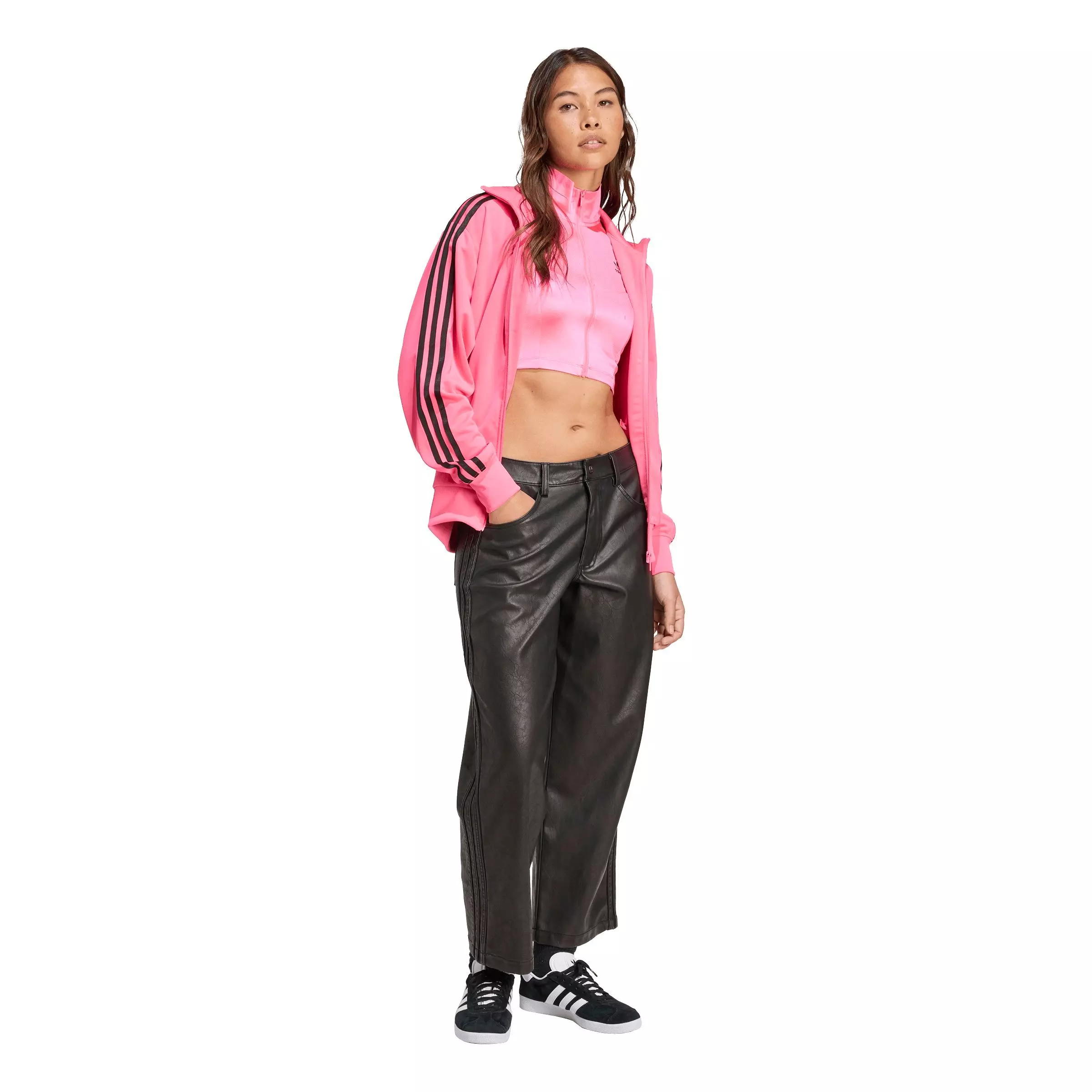 adidas Originals Women's Firebird Pleather 7/8 Pant - Black - BLACK