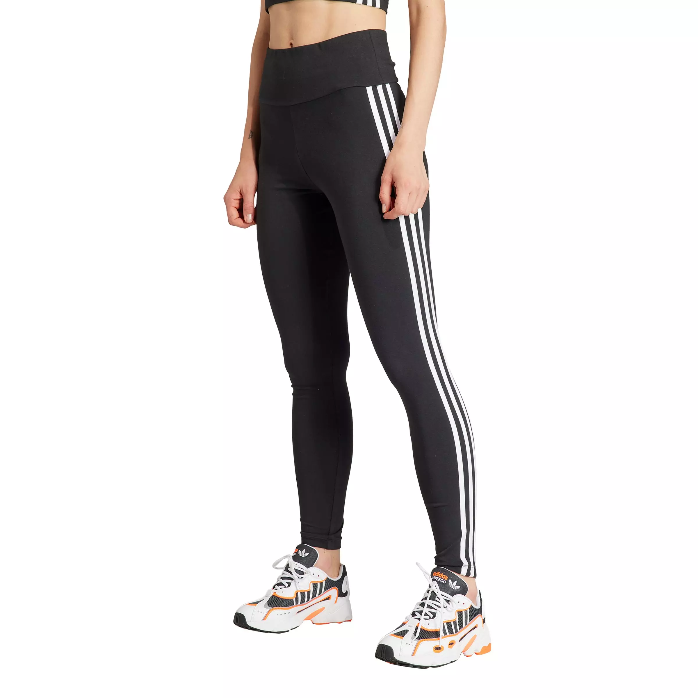 adidas Originals Women's 3-Stripes Leggings-Black - BLACK