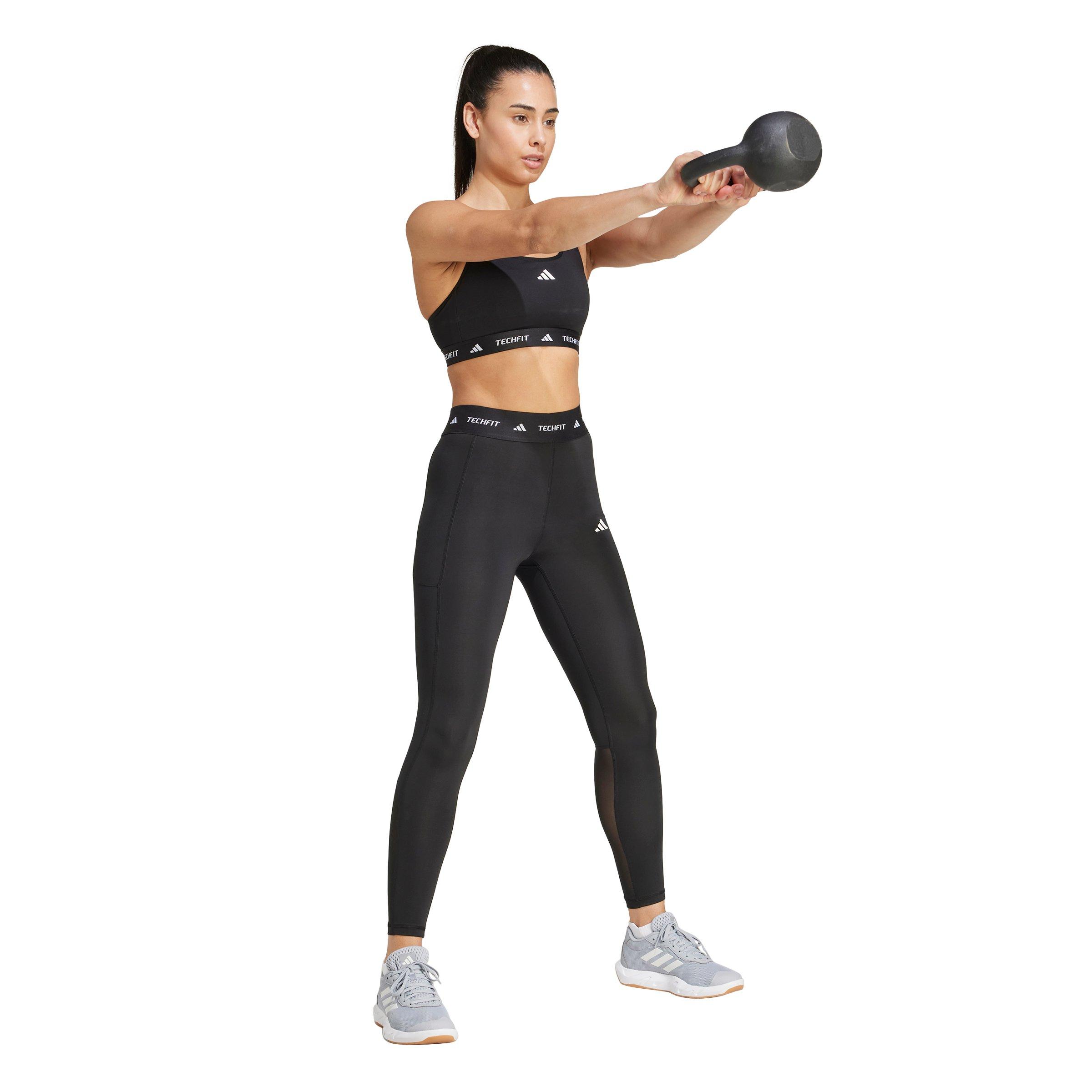 adidas Women's Techfit Stash Pocket Full-Length Leggings-Black - BLACK Thumbnail View 5