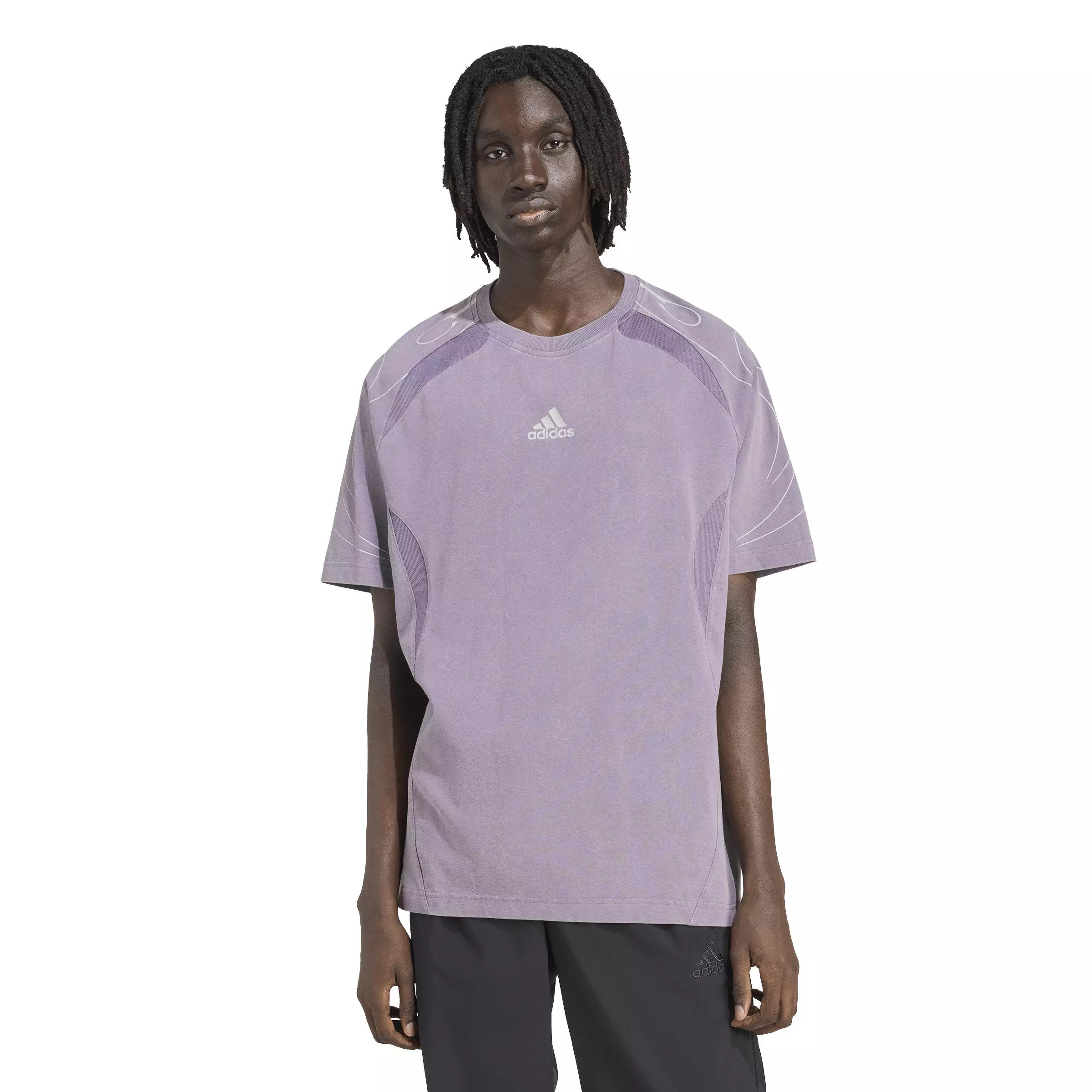 adidas Originals Men's Adilenium Season 4 Teamgeist Graphic Tee -Violet - VIOLET
