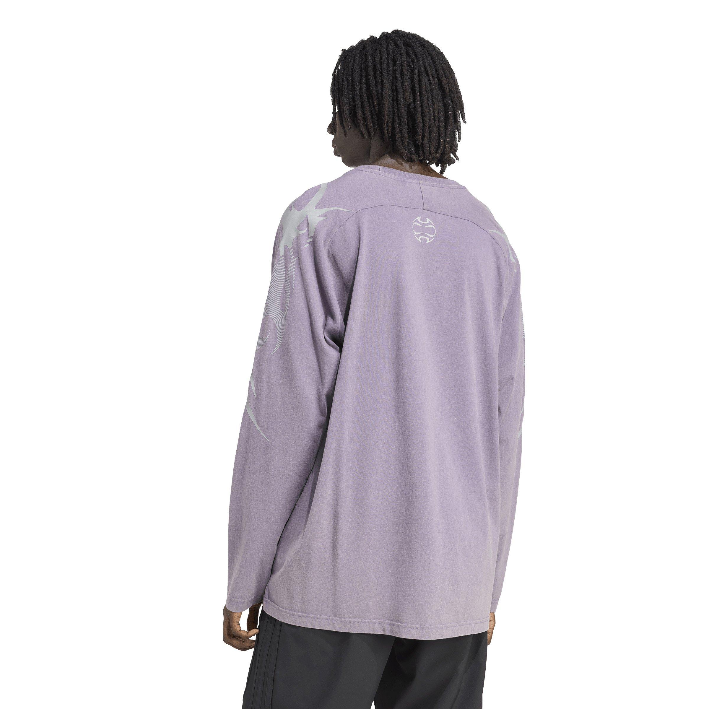 adidas Originals Men's Adilenium Season 4 Teamgeist Graphic Long Sleeve Tee -Violet - VIOLET Thumbnail View 2
