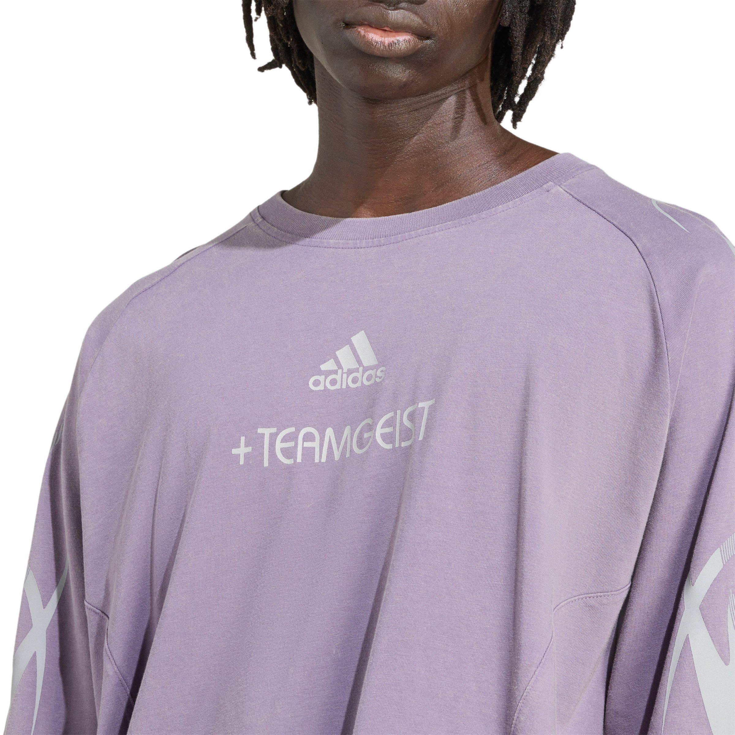 adidas Originals Men's Adilenium Season 4 Teamgeist Graphic Long Sleeve Tee -Violet - VIOLET Thumbnail View 3