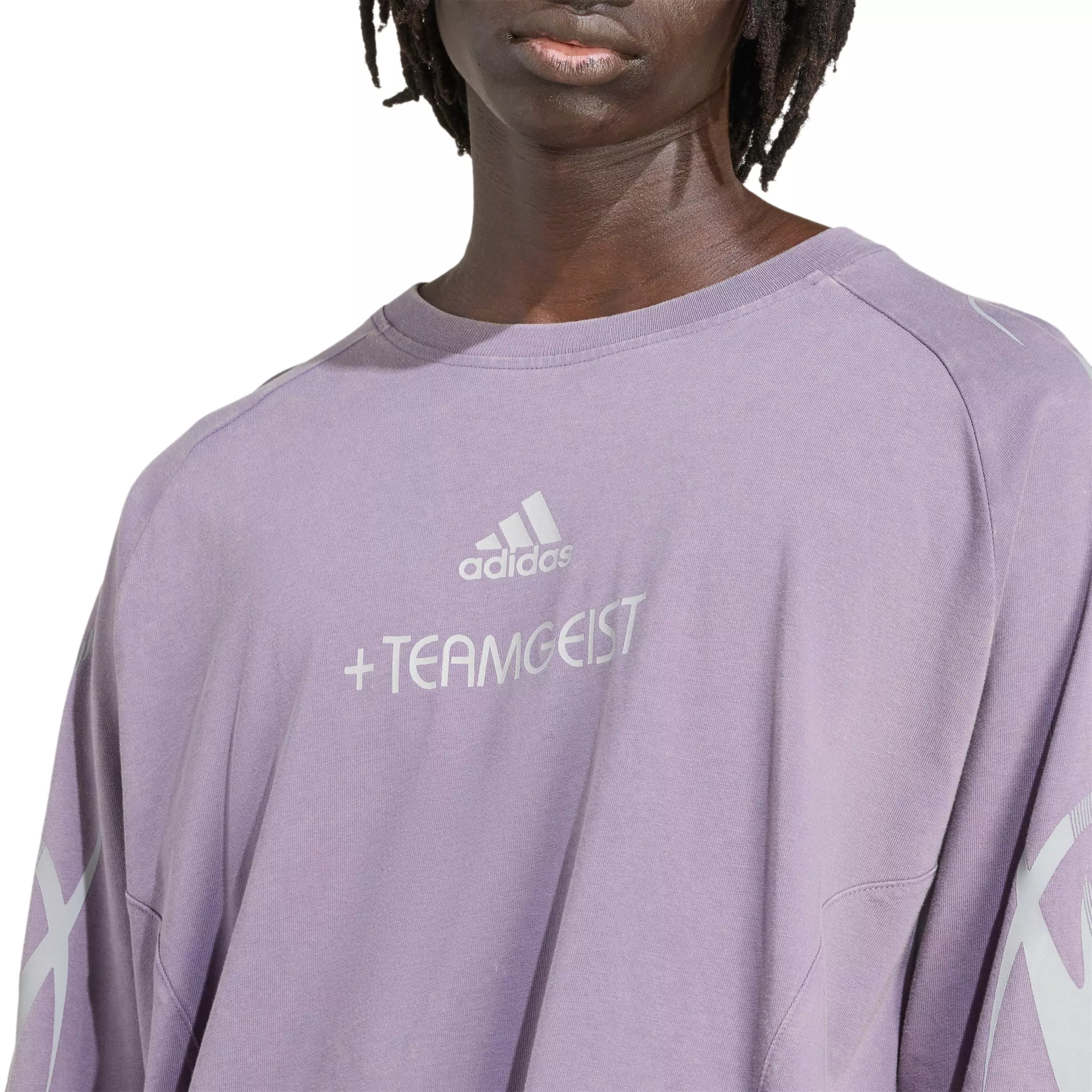 adidas Originals Men's Adilenium Season 4 Teamgeist Graphic Long Sleeve Tee -Violet - VIOLET