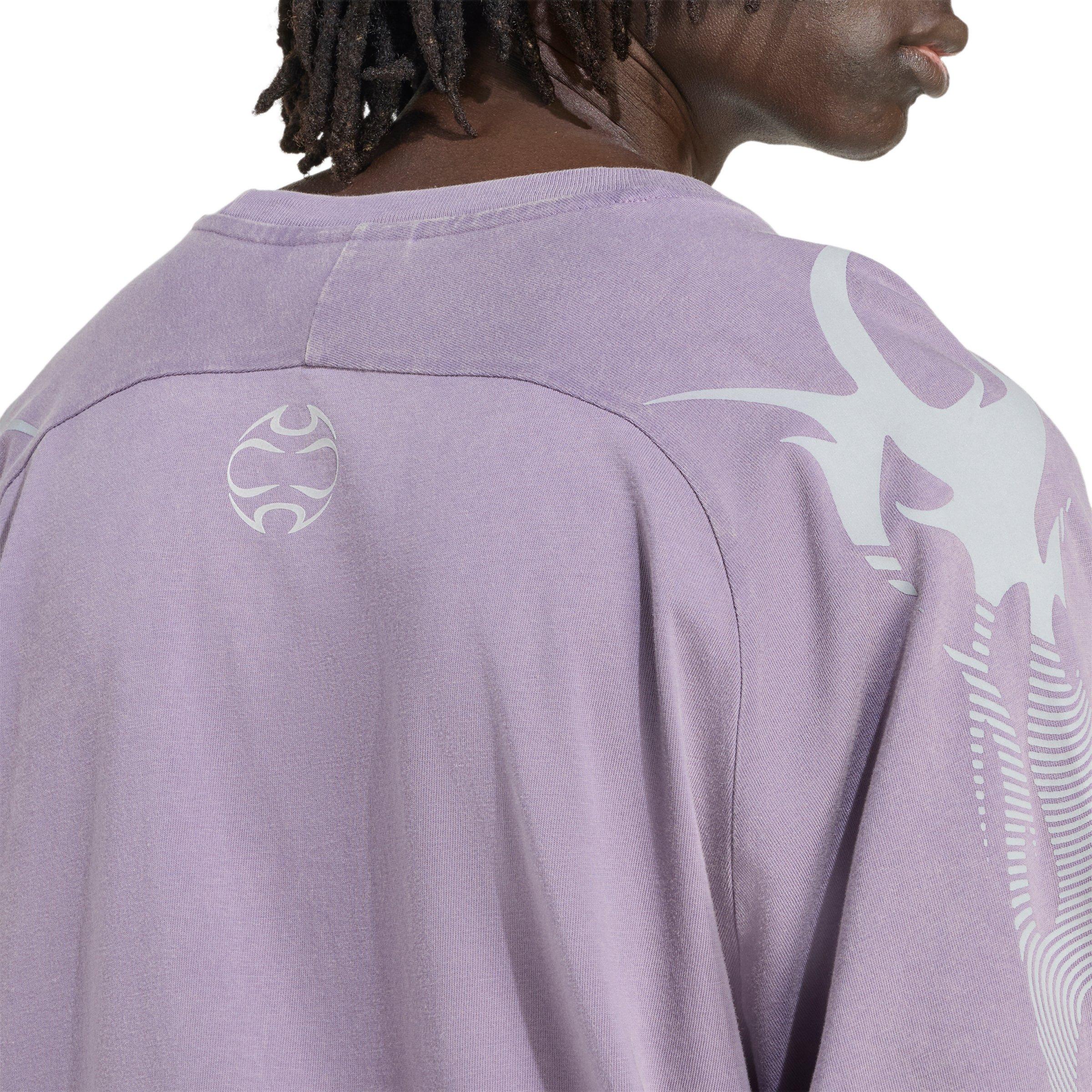 adidas Originals Men's Adilenium Season 4 Teamgeist Graphic Long Sleeve Tee -Violet - VIOLET Thumbnail View 4
