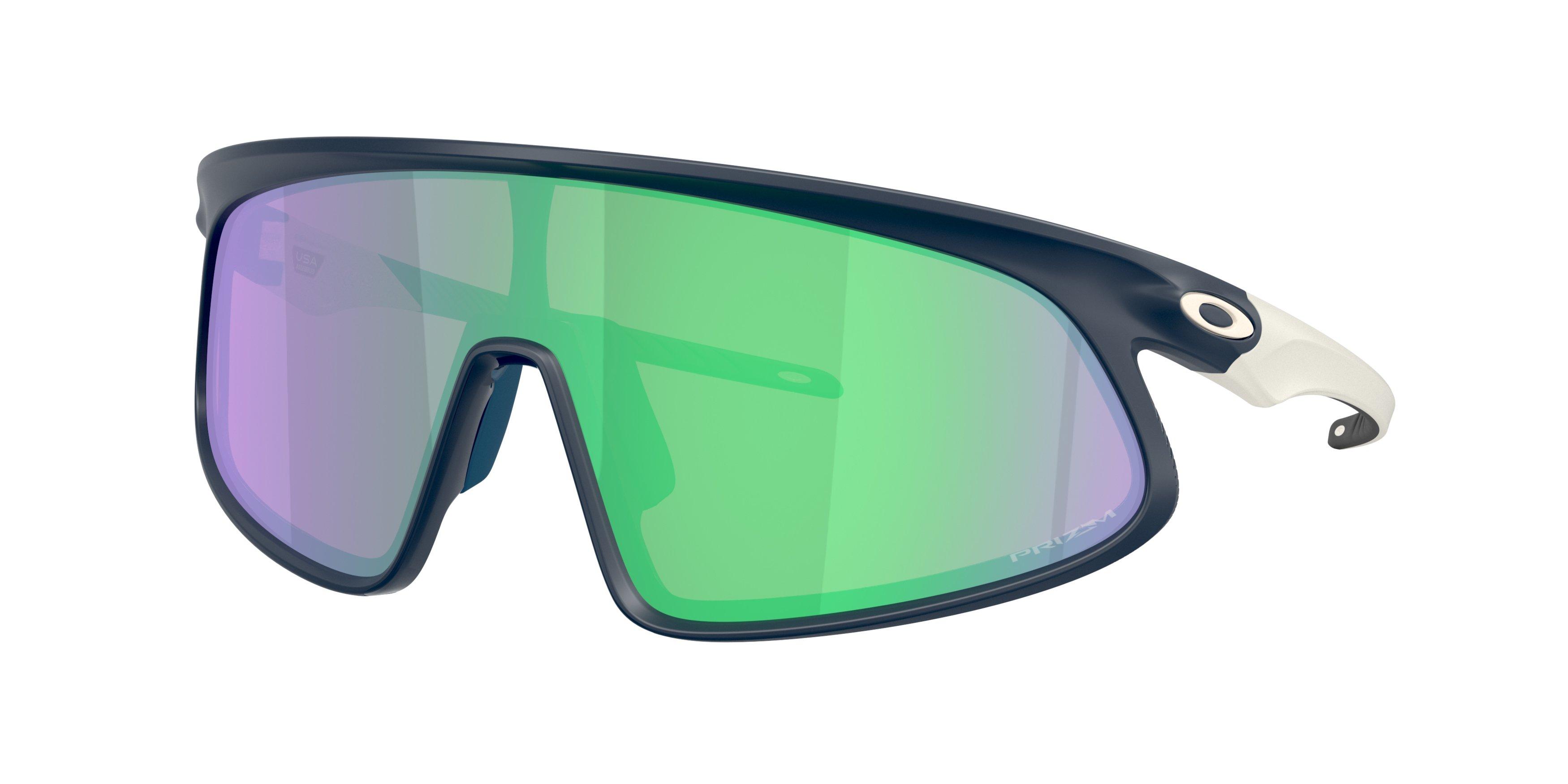 Oakley RSLV Prizm Road Jade Sunglasses - Matte Abyss - BLUE/GREEN Thumbnail View 1