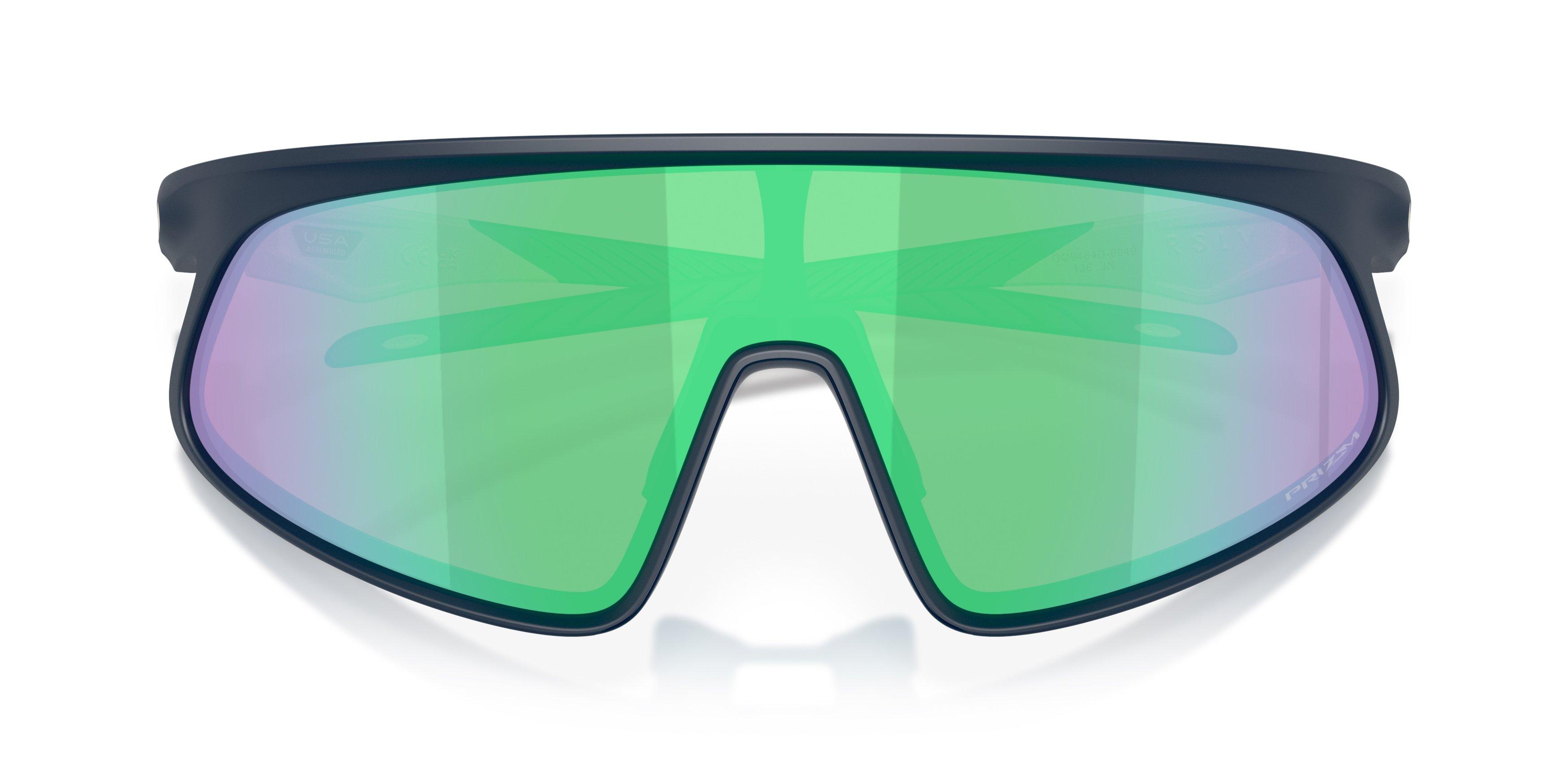 Oakley RSLV Prizm Road Jade Sunglasses - Matte Abyss - BLUE/GREEN Thumbnail View 7
