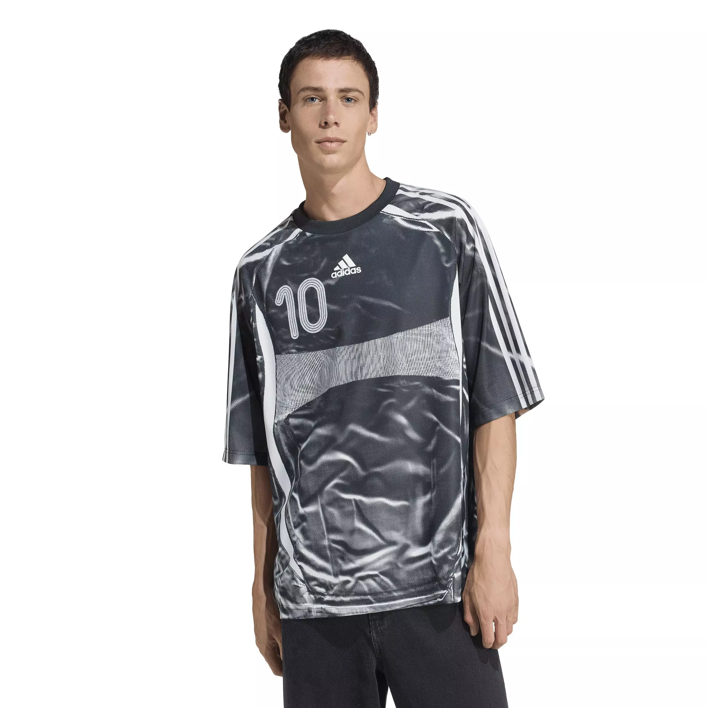 adidas Originals Men's Adilenium Season 4 Teamgeist Printed Jersey - Black - BLACK