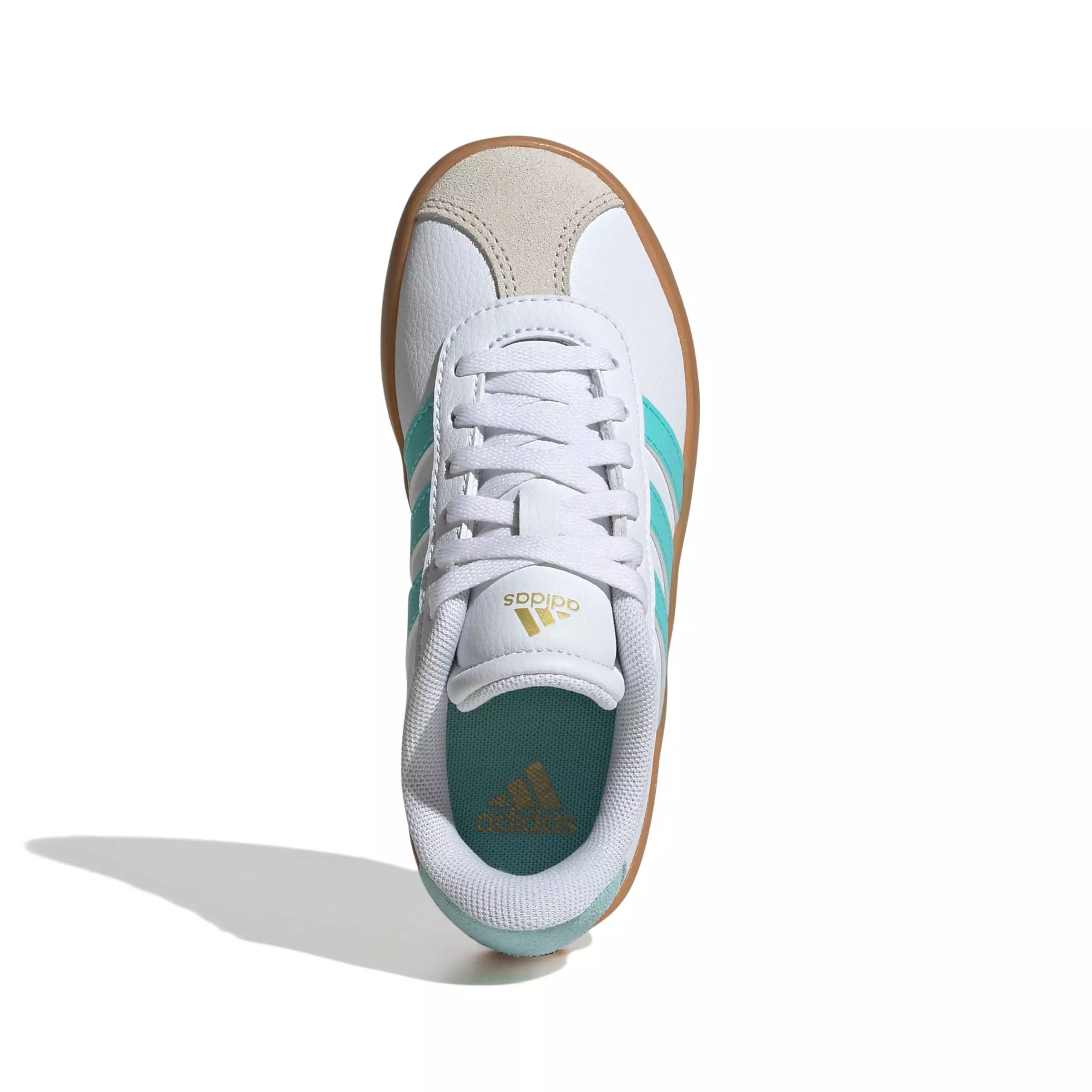 adidas VL Court 3.0 "Ftwr White/Flash Aqua/Alumina" Preschool Girls' Shoe - WHITE/AQUA/ALUMINA