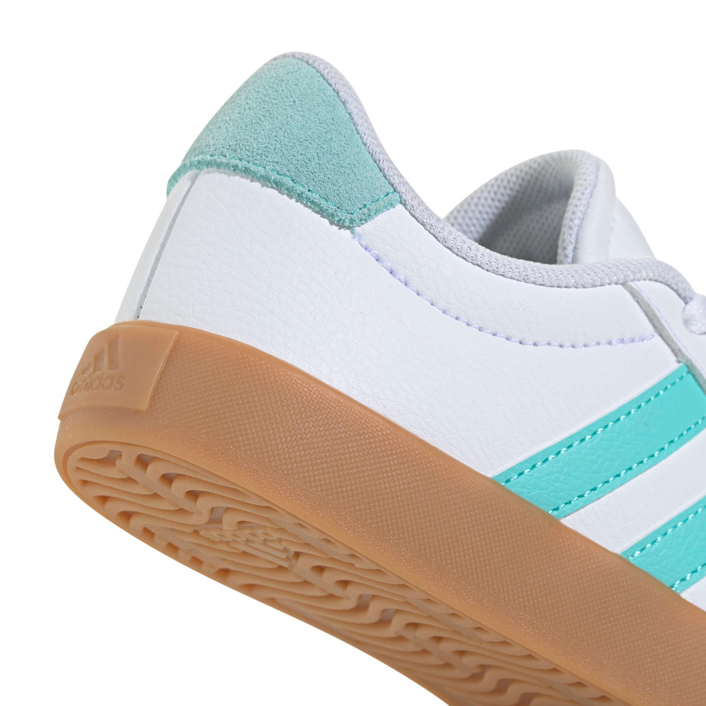 adidas VL Court 3.0 "Ftwr White/Flash Aqua/Alumina" Preschool Girls' Shoe - WHITE/AQUA/ALUMINA