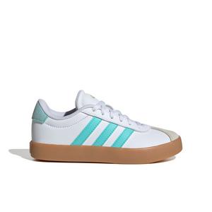 adidas VL Court 3.0 "Ftwr White/Flash Aqua/Alumina" Preschool Girls' Shoe - WHITE/AQUA/ALUMINA