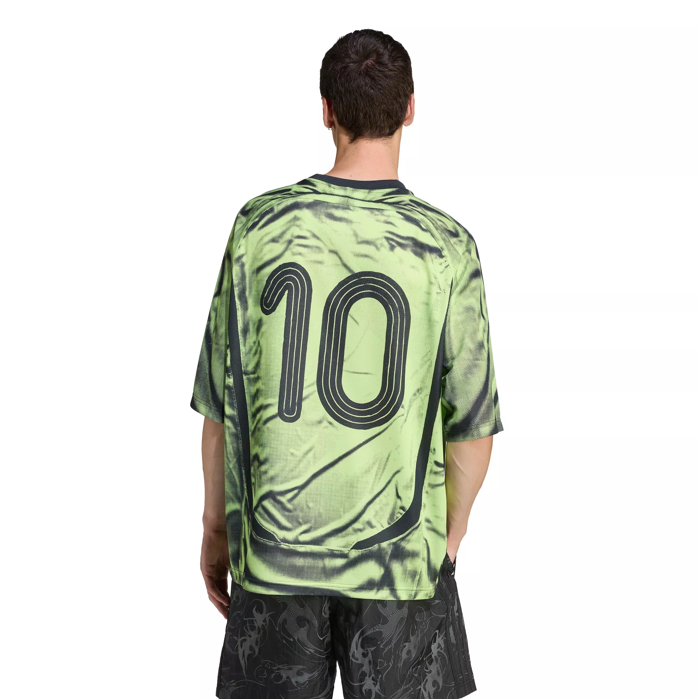 adidas Originals Men's Adilenium Season 4 Teamgeist Printed Jersey -Lime Green - LIME GREEN