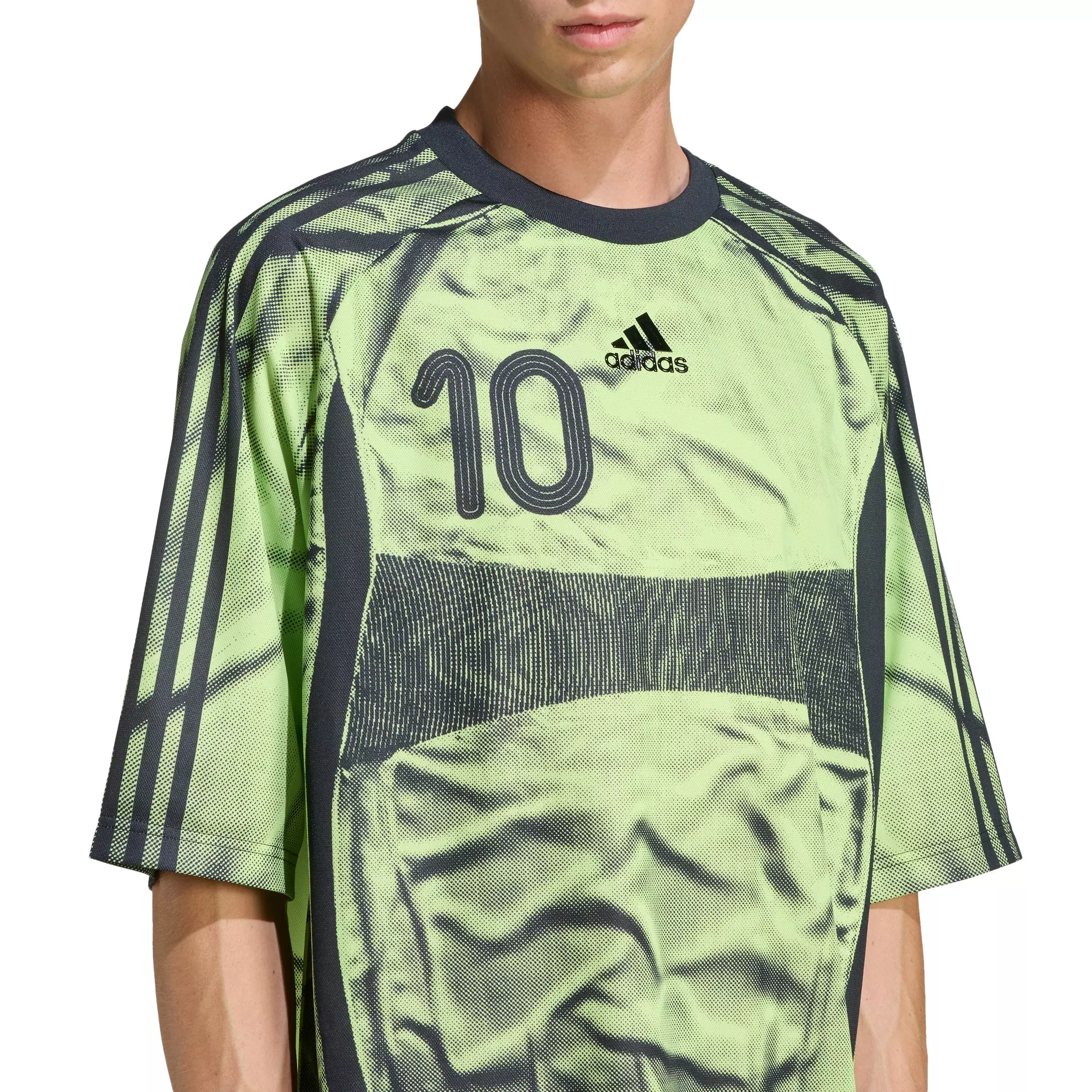 adidas Originals Men's Adilenium Season 4 Teamgeist Printed Jersey -Lime Green - LIME GREEN