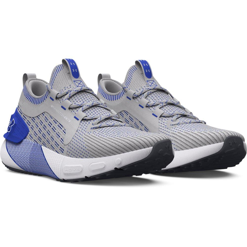 Under Armour HOVR Phantom 3 SE "Halo Grey/Versa Blue/White" Men's Running Shoe - GREY/BLUE/WHITE Thumbnail View 4