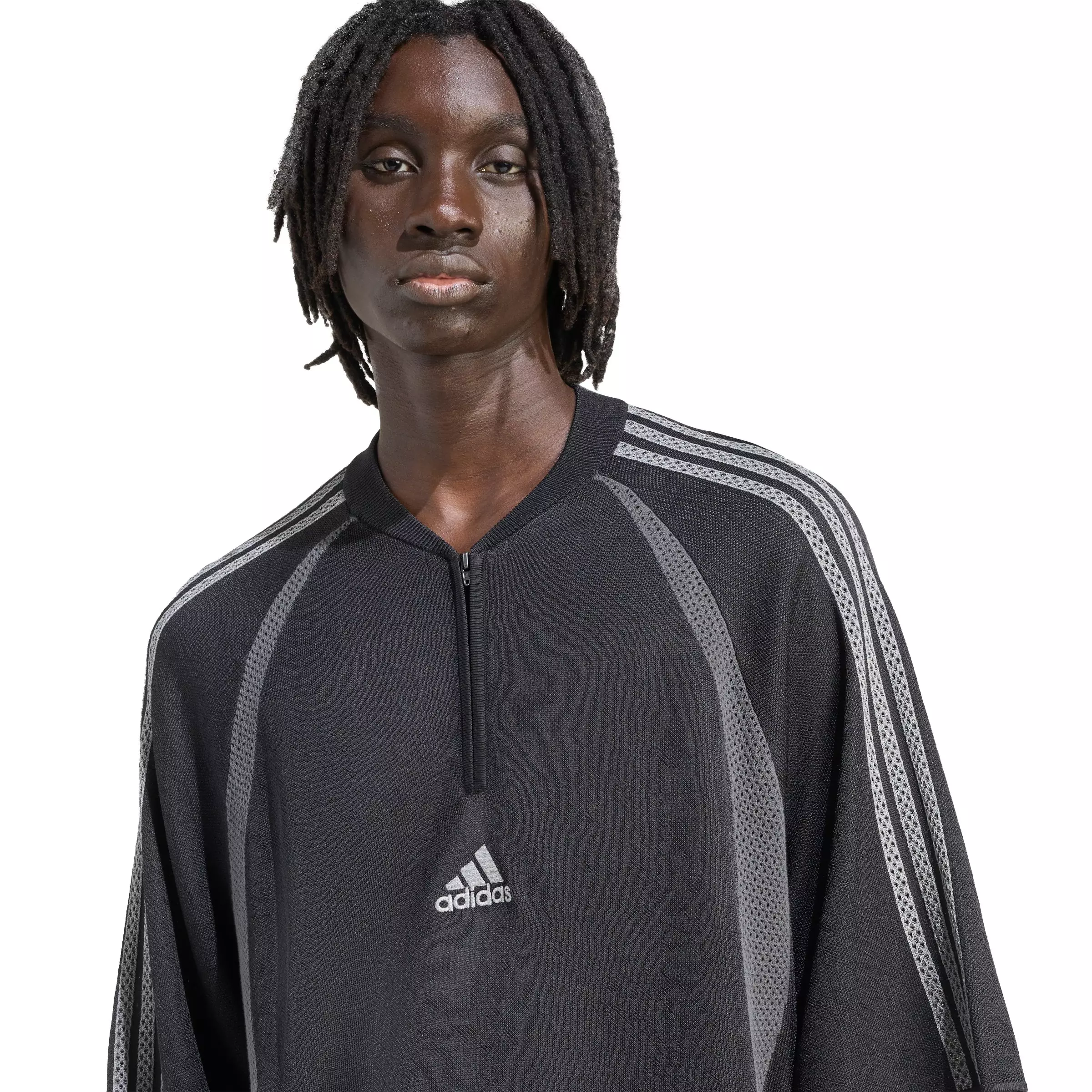 adidas Originals Men's Adilenium Season 4 Teamgeist Knitted Jersey -Black - BLACK