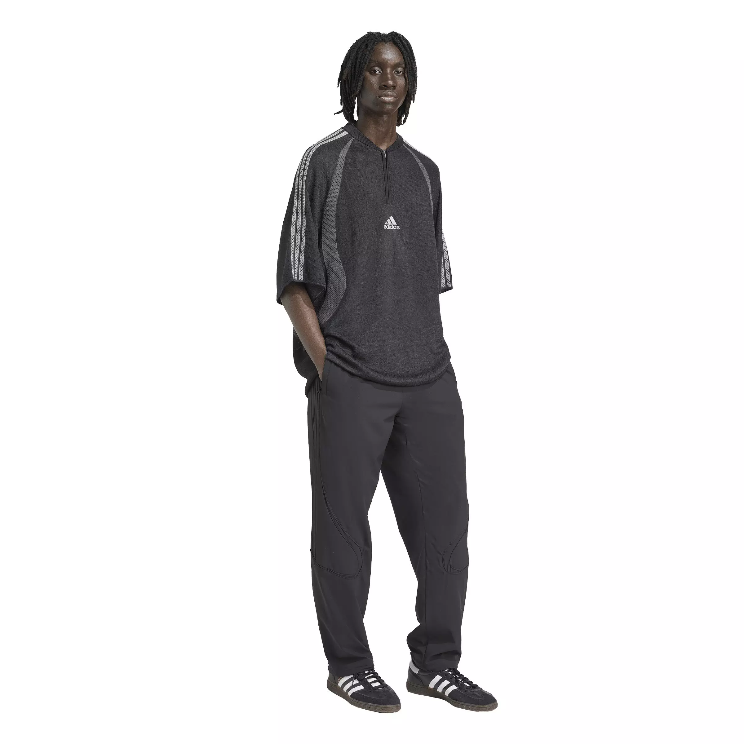 adidas Originals Men's Adilenium Season 4 Teamgeist Knitted Jersey -Black - BLACK