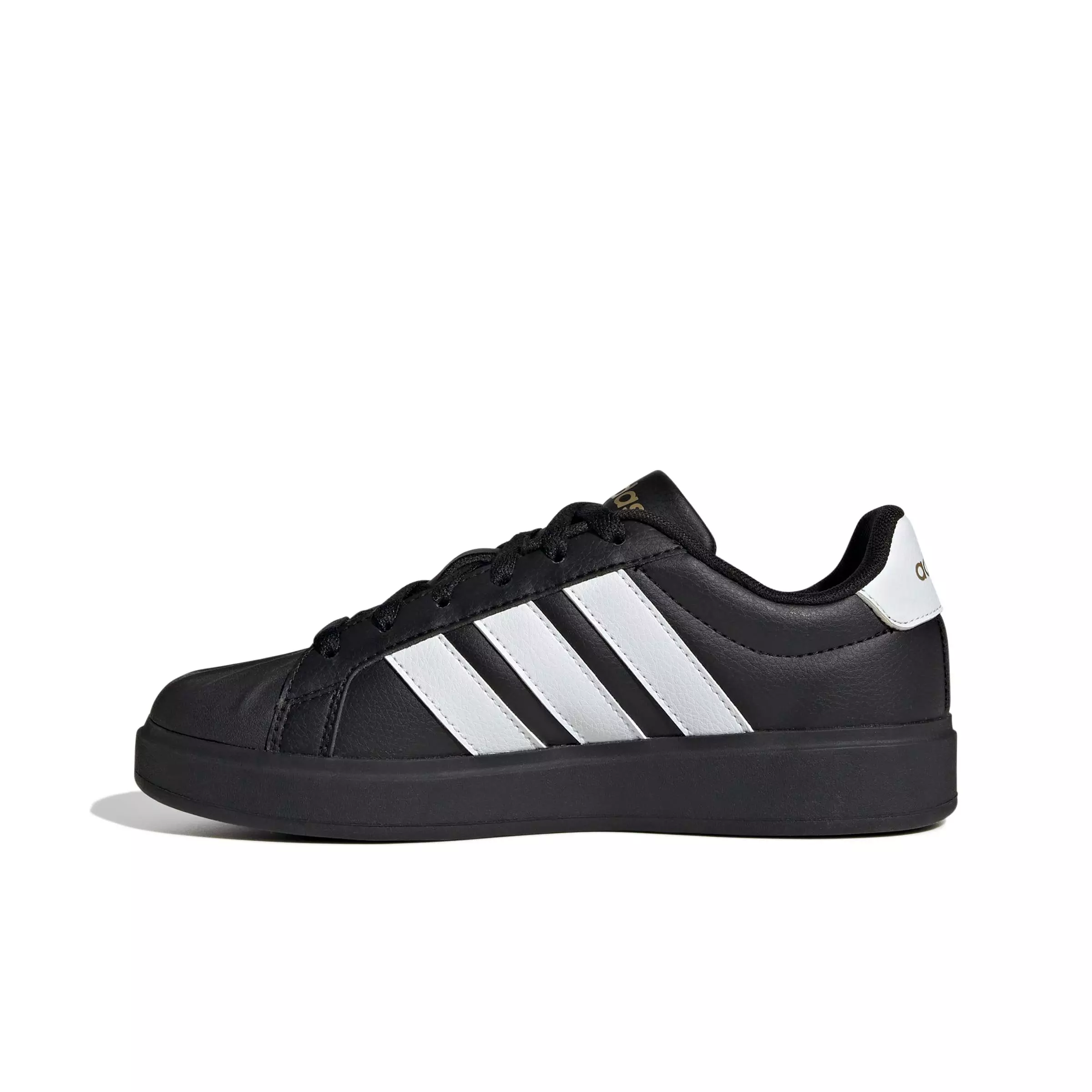 adidas Streettalk "Core Black/Ftwr White/Gold Metallic" Grade School Girls' Shoe - BLACK/WHITE/GOLD
