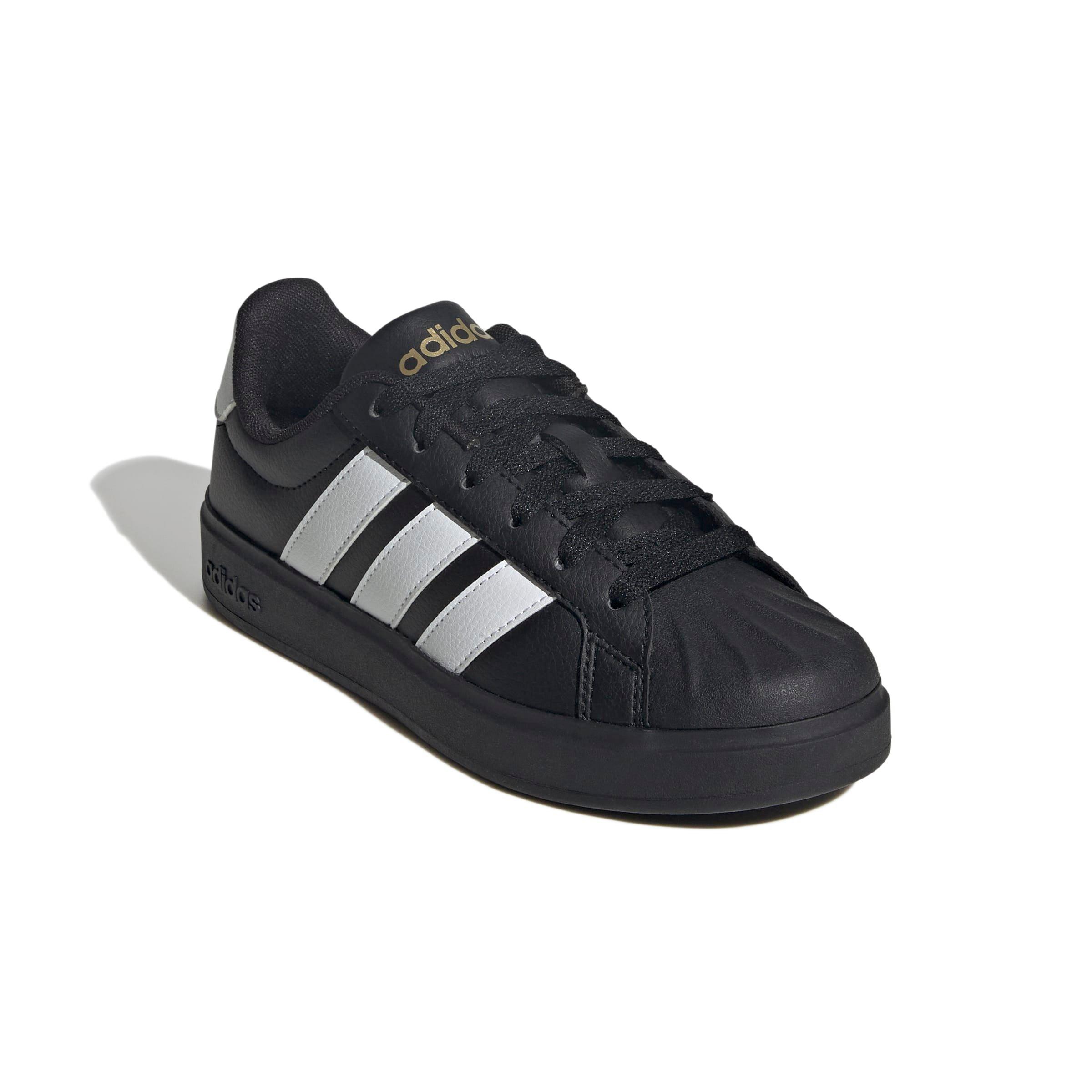 adidas Streettalk "Core Black/Ftwr White/Gold Metallic" Grade School Girls' Shoe - BLACK/WHITE/GOLD