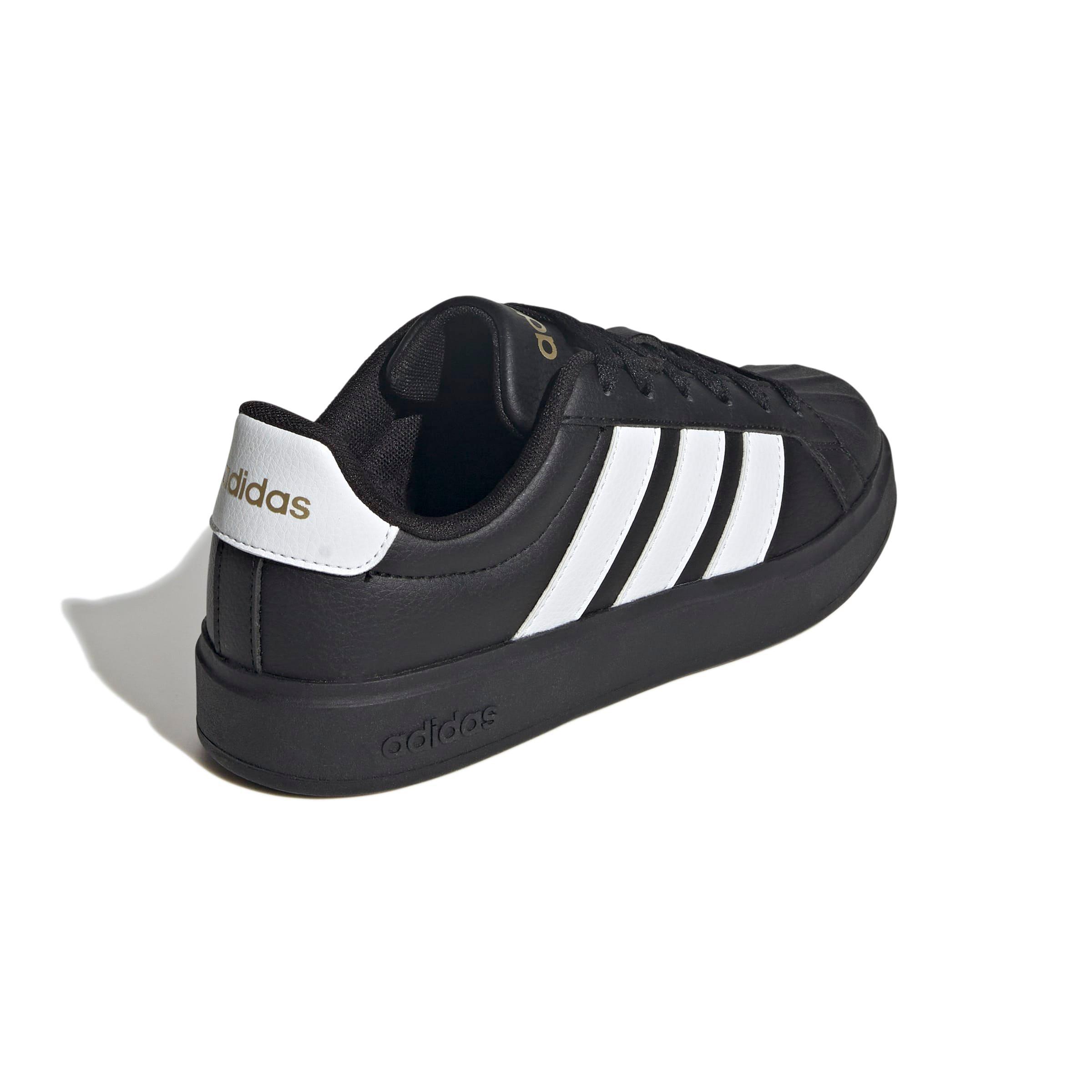 adidas Streettalk "Core Black/Ftwr White/Gold Metallic" Grade School Girls' Shoe - BLACK/WHITE/GOLD