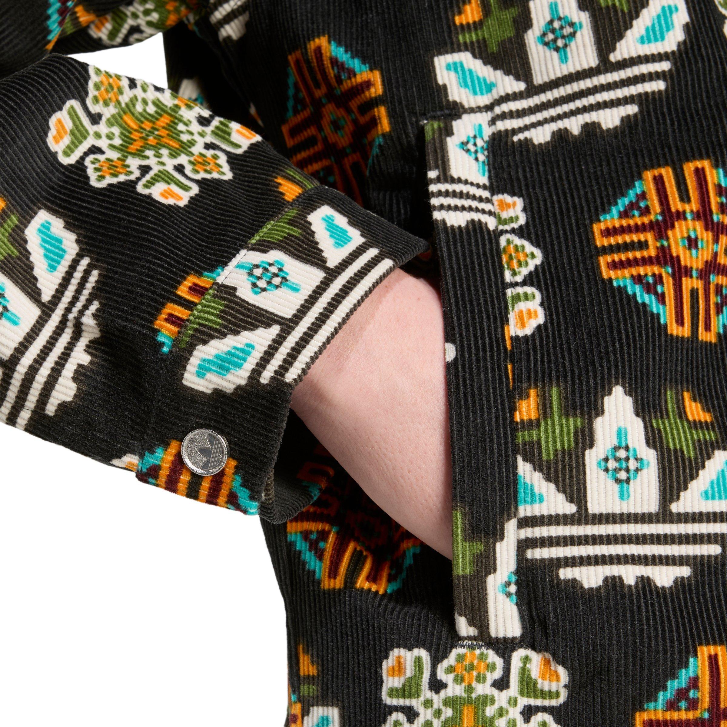 adidas Originals Men's Monogram Allover Print Loose Coach Jacket -Black - BLACK Thumbnail View 4