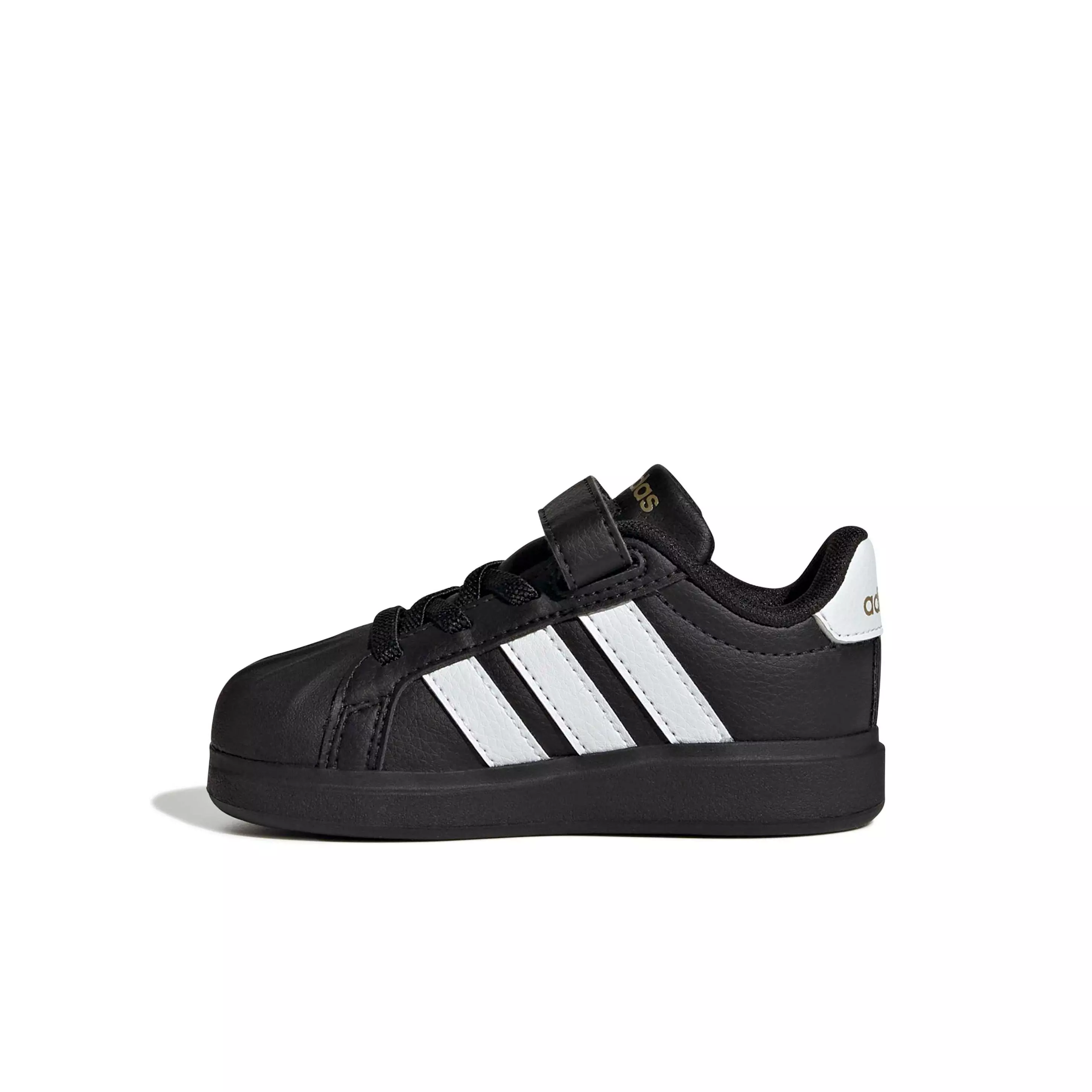 adidas Streettalk "Core Black/Ftwr White/Gold Metallic" Infant Girls' Shoe - BLACK/WHITE/GOLD