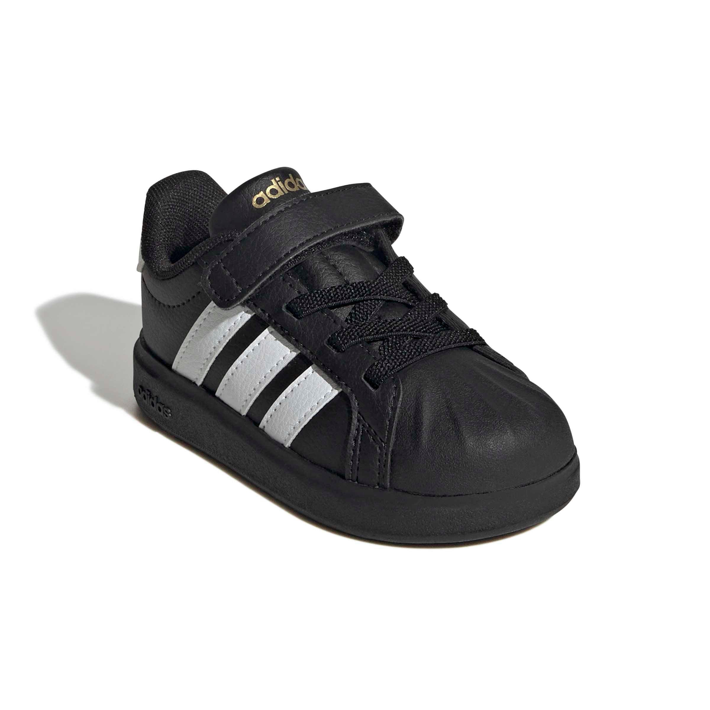 adidas Streettalk "Core Black/Ftwr White/Gold Metallic" Infant Girls' Shoe - BLACK/WHITE/GOLD