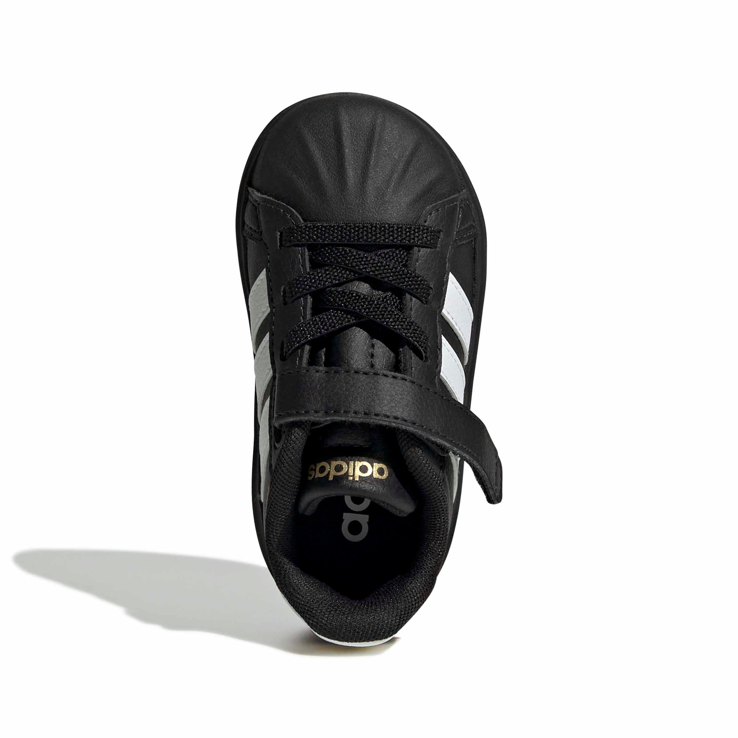 adidas Streettalk "Core Black/Ftwr White/Gold Metallic" Infant Girls' Shoe - BLACK/WHITE/GOLD