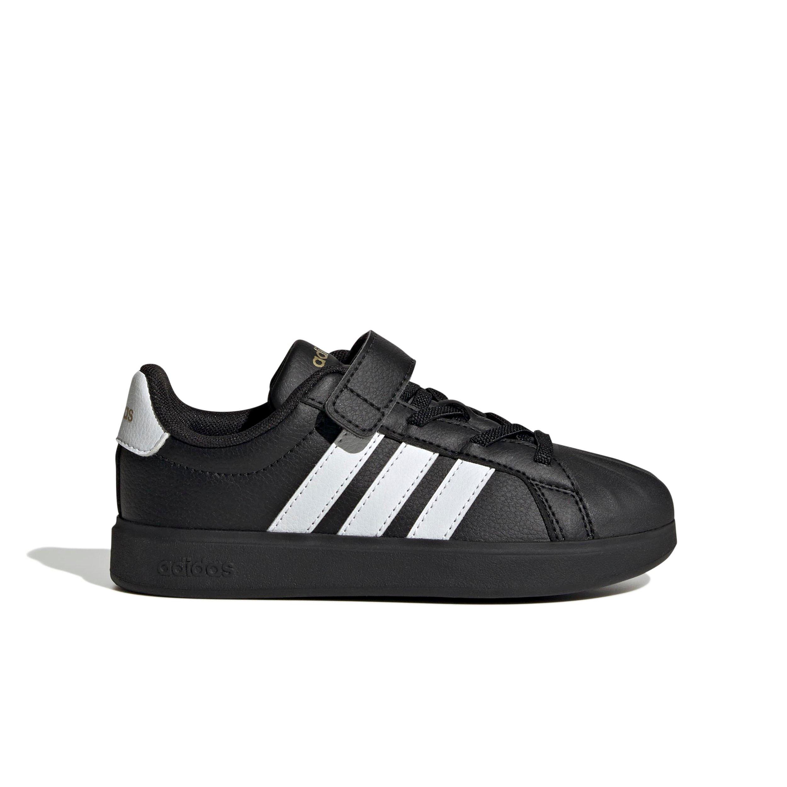 adidas Streettalk "Core Black/Ftwr White/Gold Metallic" Preschool Girls' Shoe - BLACK/WHITE/GOLD