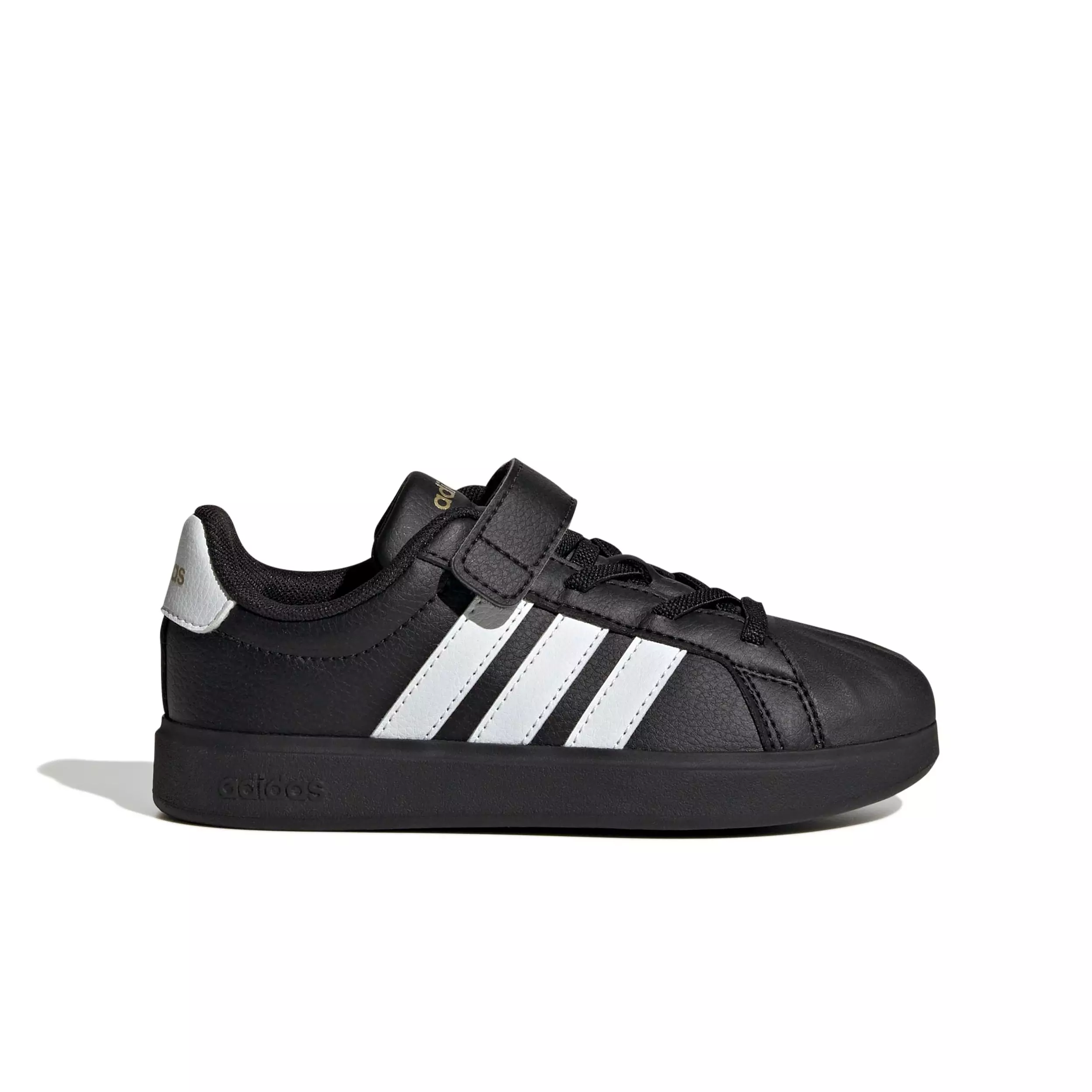 adidas Streettalk "Core Black/Ftwr White/Gold Metallic" Preschool Girls' Shoe - BLACK/WHITE/GOLD