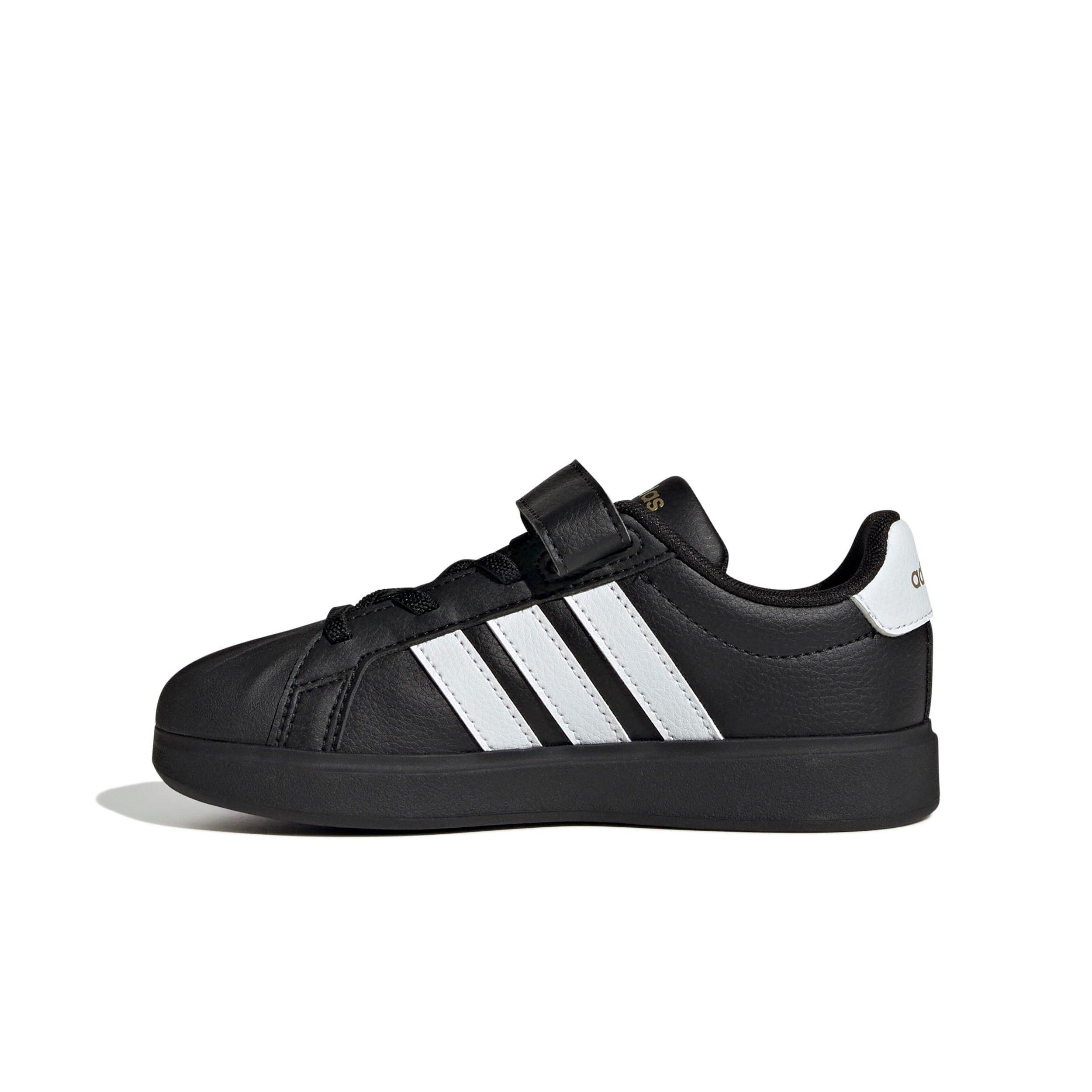 adidas Streettalk "Core Black/Ftwr White/Gold Metallic" Preschool Girls' Shoe - BLACK/WHITE/GOLD