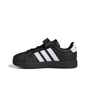 adidas Streettalk "Core Black/Ftwr White/Gold Metallic" Preschool Girls' Shoe - BLACK/WHITE/GOLD