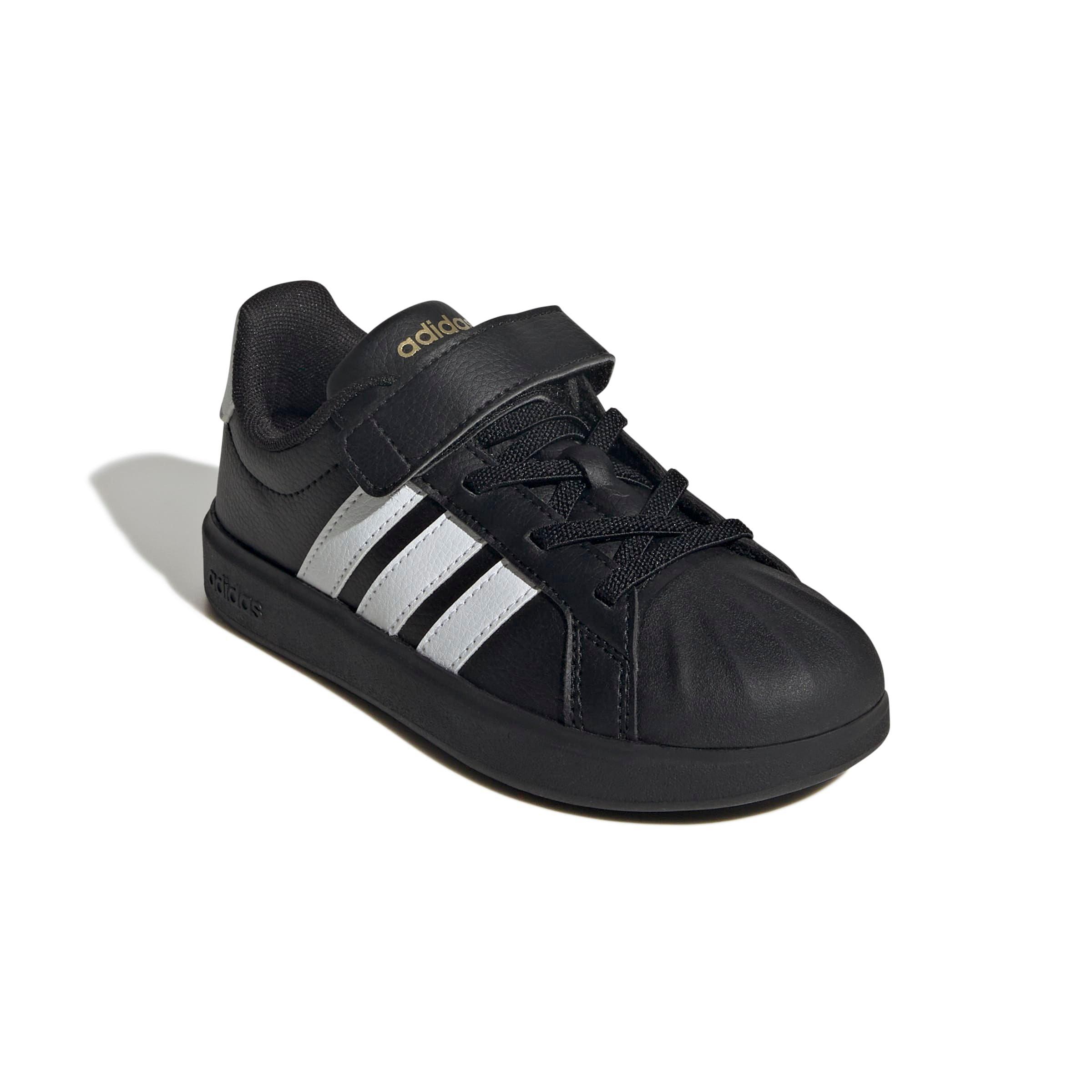 adidas Streettalk "Core Black/Ftwr White/Gold Metallic" Preschool Girls' Shoe - BLACK/WHITE/GOLD