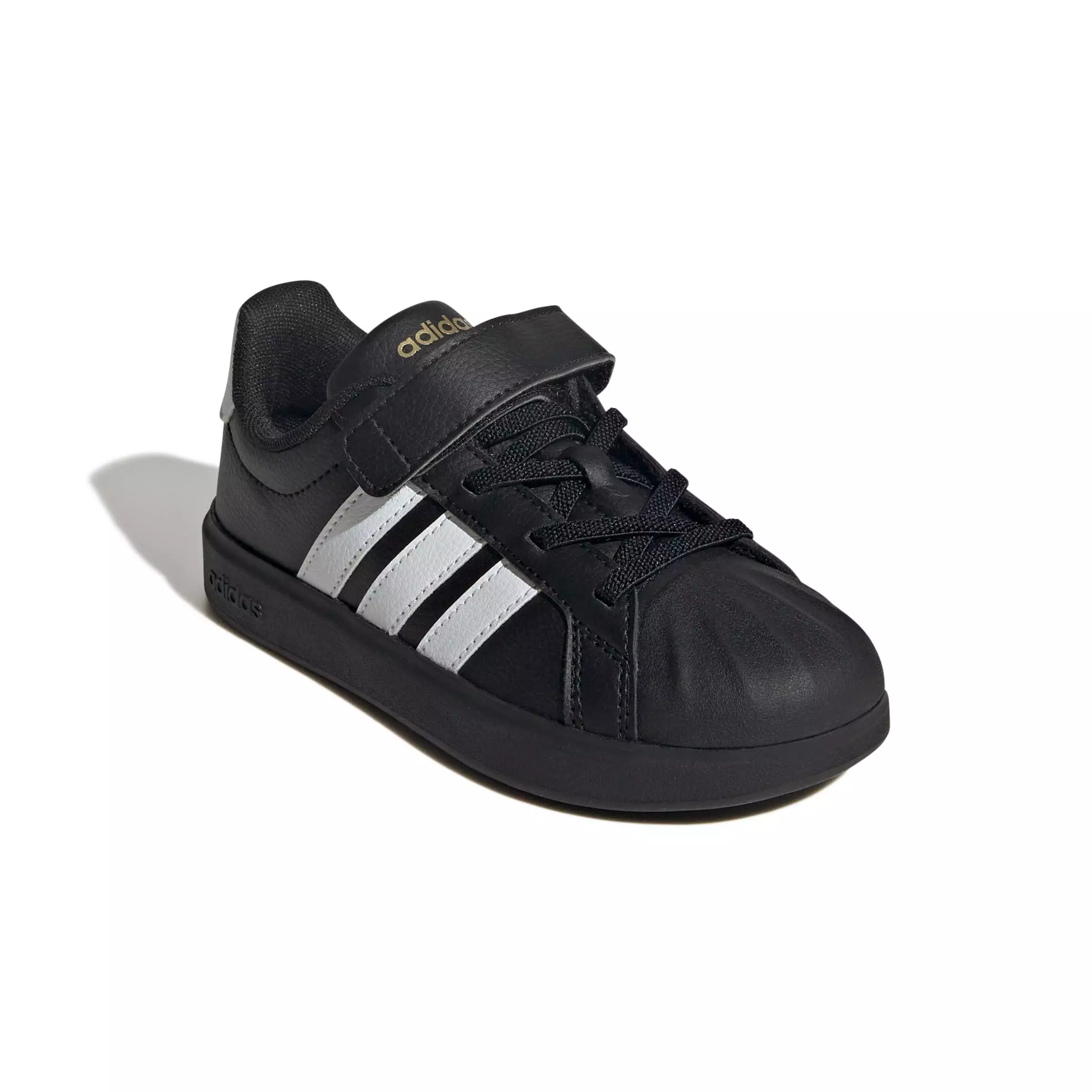 adidas Streettalk "Core Black/Ftwr White/Gold Metallic" Preschool Girls' Shoe - BLACK/WHITE/GOLD