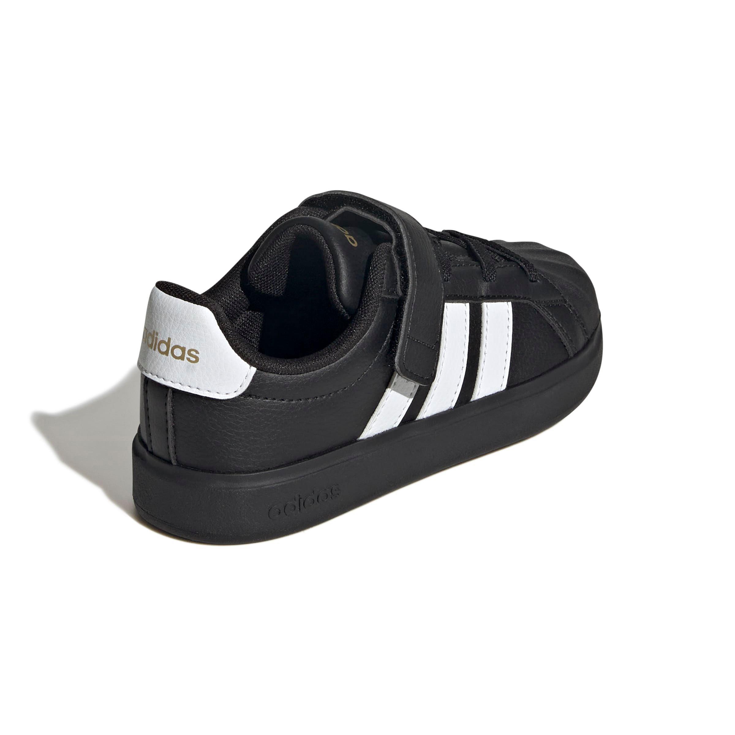 adidas Streettalk "Core Black/Ftwr White/Gold Metallic" Preschool Girls' Shoe - BLACK/WHITE/GOLD