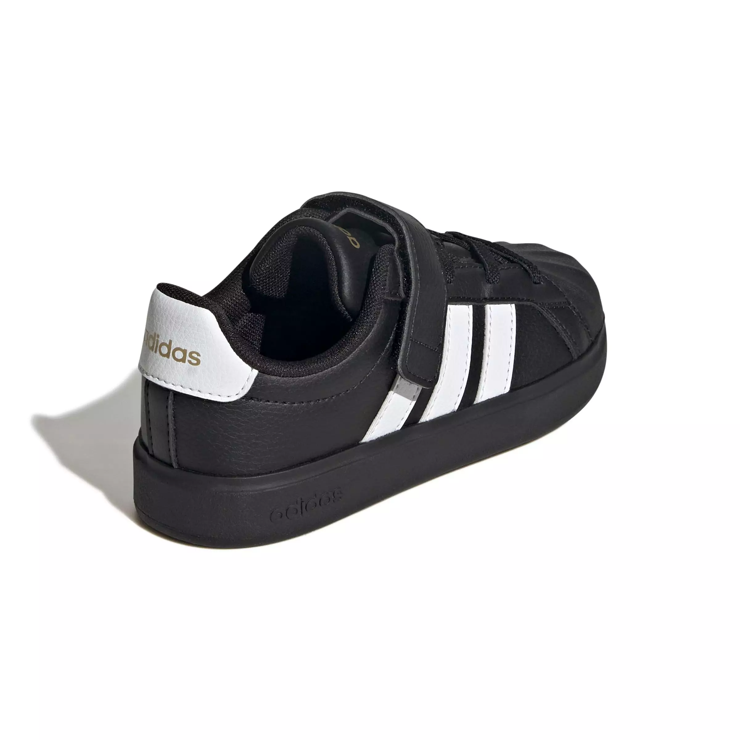 adidas Streettalk "Core Black/Ftwr White/Gold Metallic" Preschool Girls' Shoe - BLACK/WHITE/GOLD