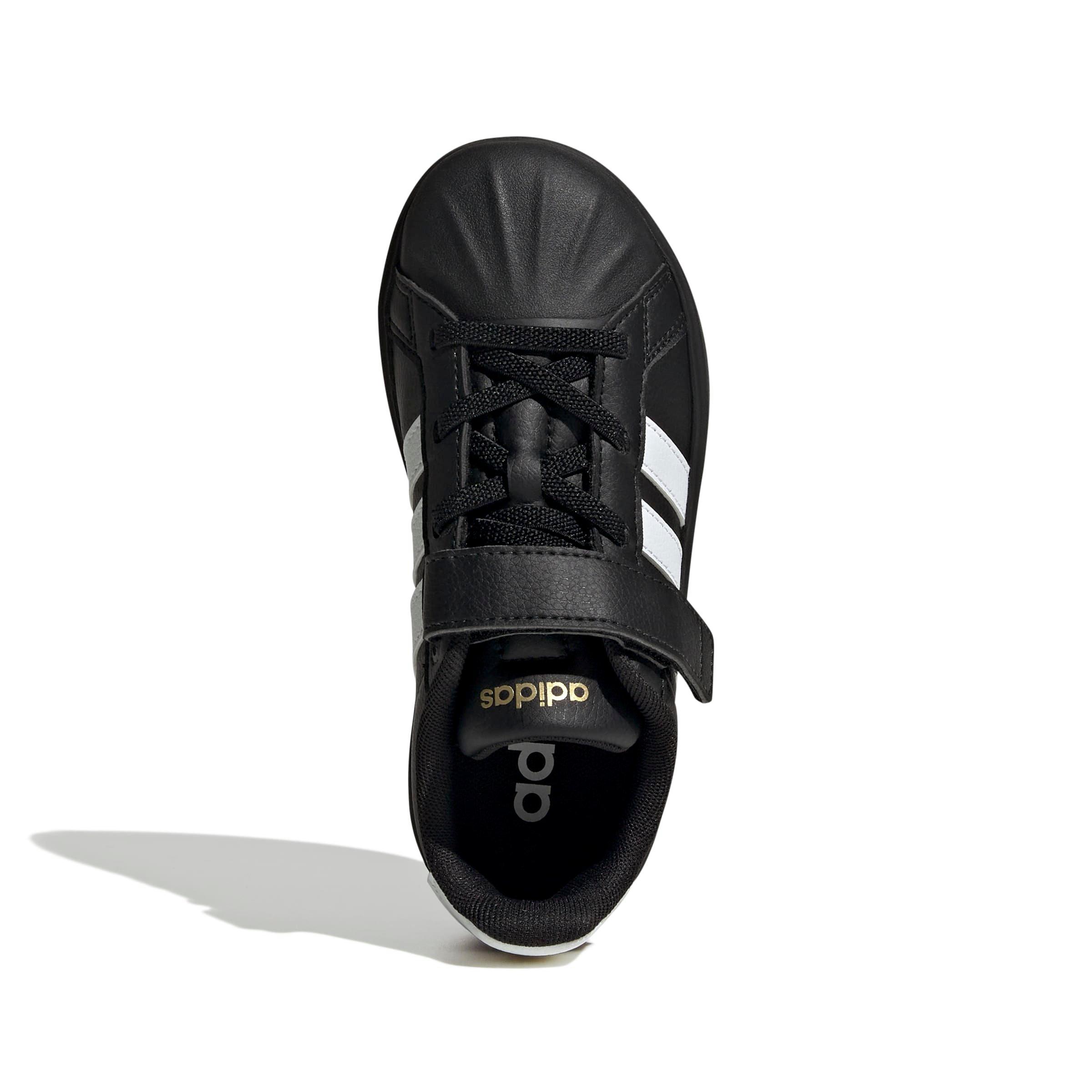adidas Streettalk "Core Black/Ftwr White/Gold Metallic" Preschool Girls' Shoe - BLACK/WHITE/GOLD