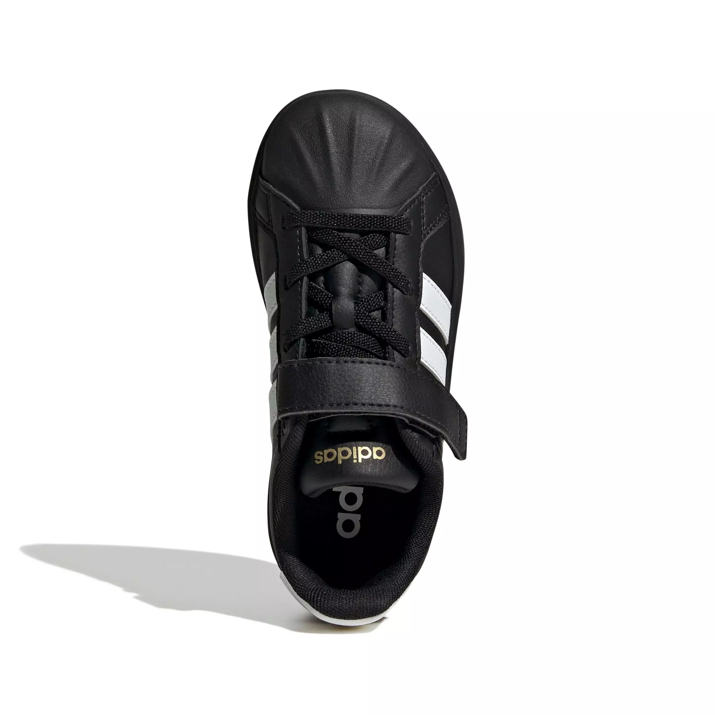adidas Streettalk "Core Black/Ftwr White/Gold Metallic" Preschool Girls' Shoe - BLACK/WHITE/GOLD