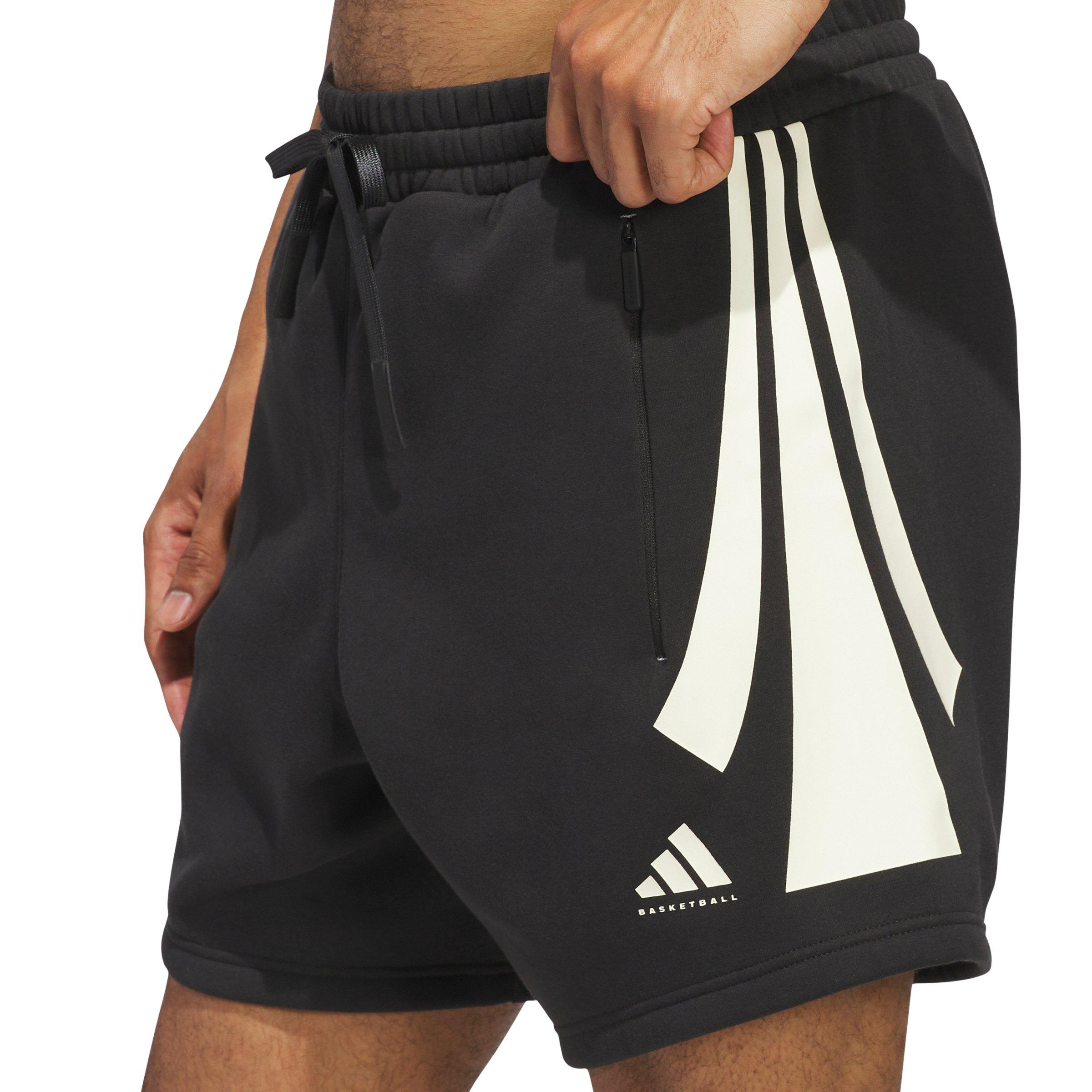 adidas Unisex 3 Stripe Shorts -Black - BLACK Thumbnail View 2