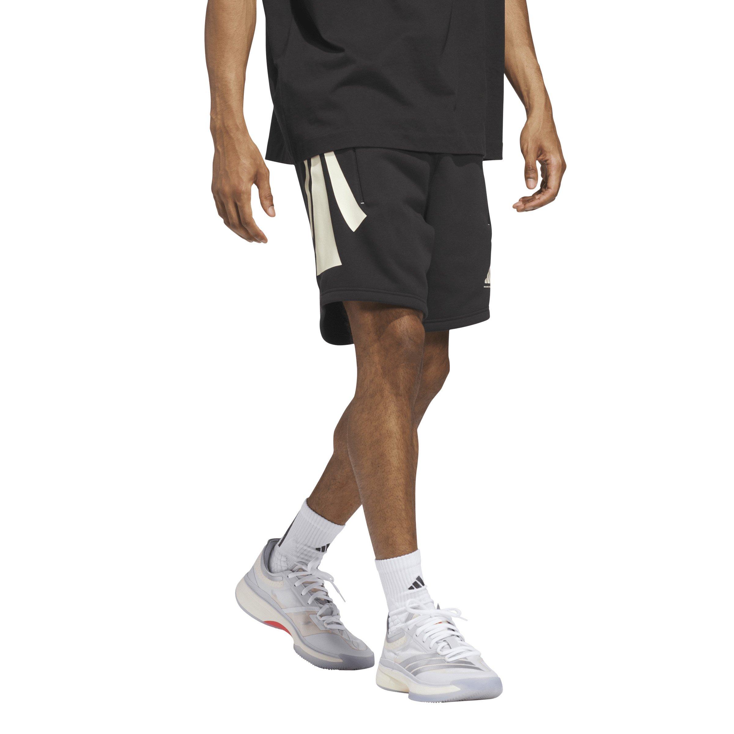 adidas Unisex 3 Stripe Shorts -Black - BLACK Thumbnail View 3