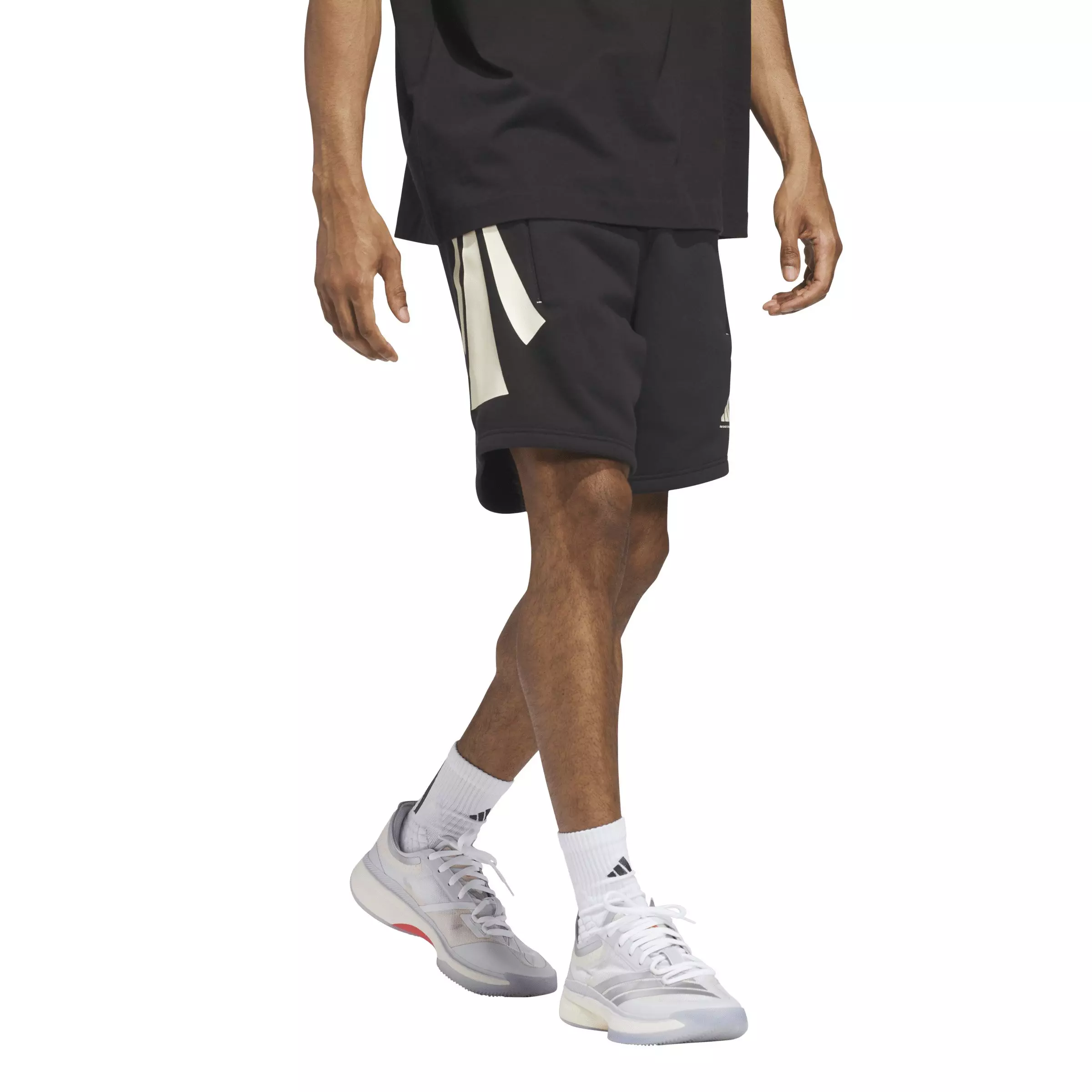 adidas Unisex 3 Stripe Shorts -Black - BLACK