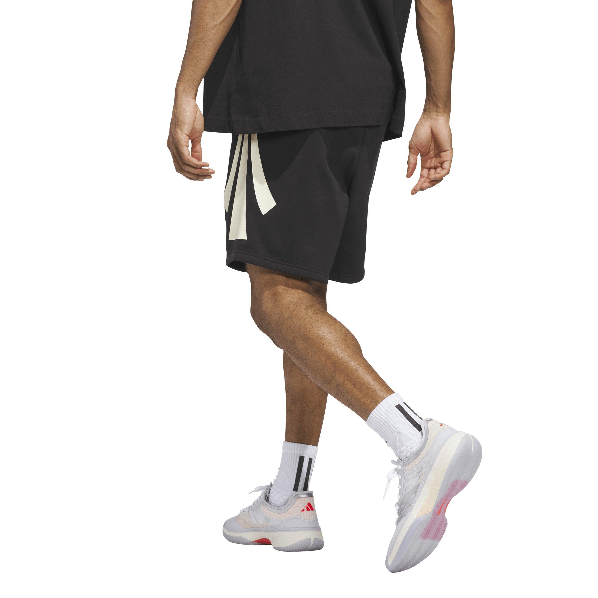 adidas Unisex 3 Stripe Shorts -Black - BLACK Thumbnail View 4