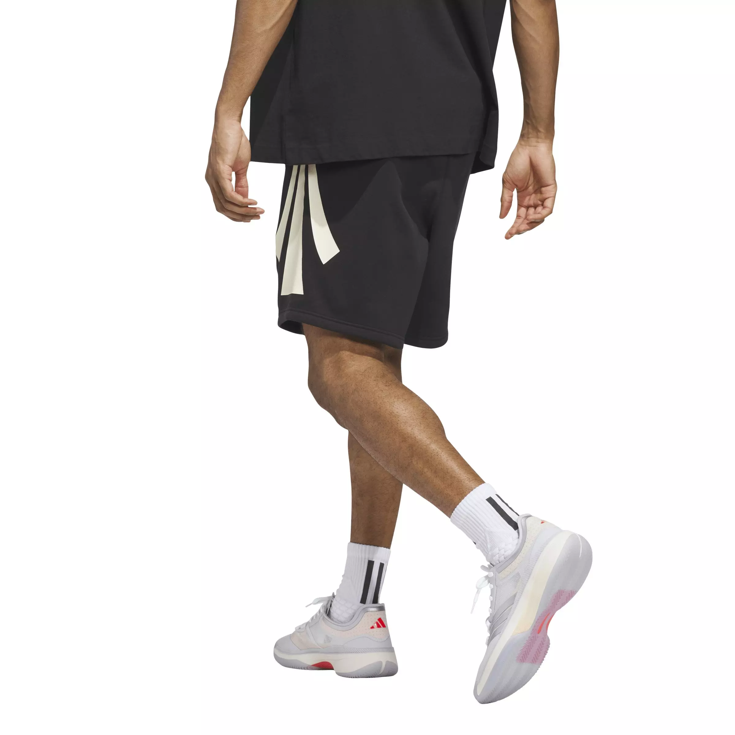 adidas Unisex 3 Stripe Shorts -Black - BLACK