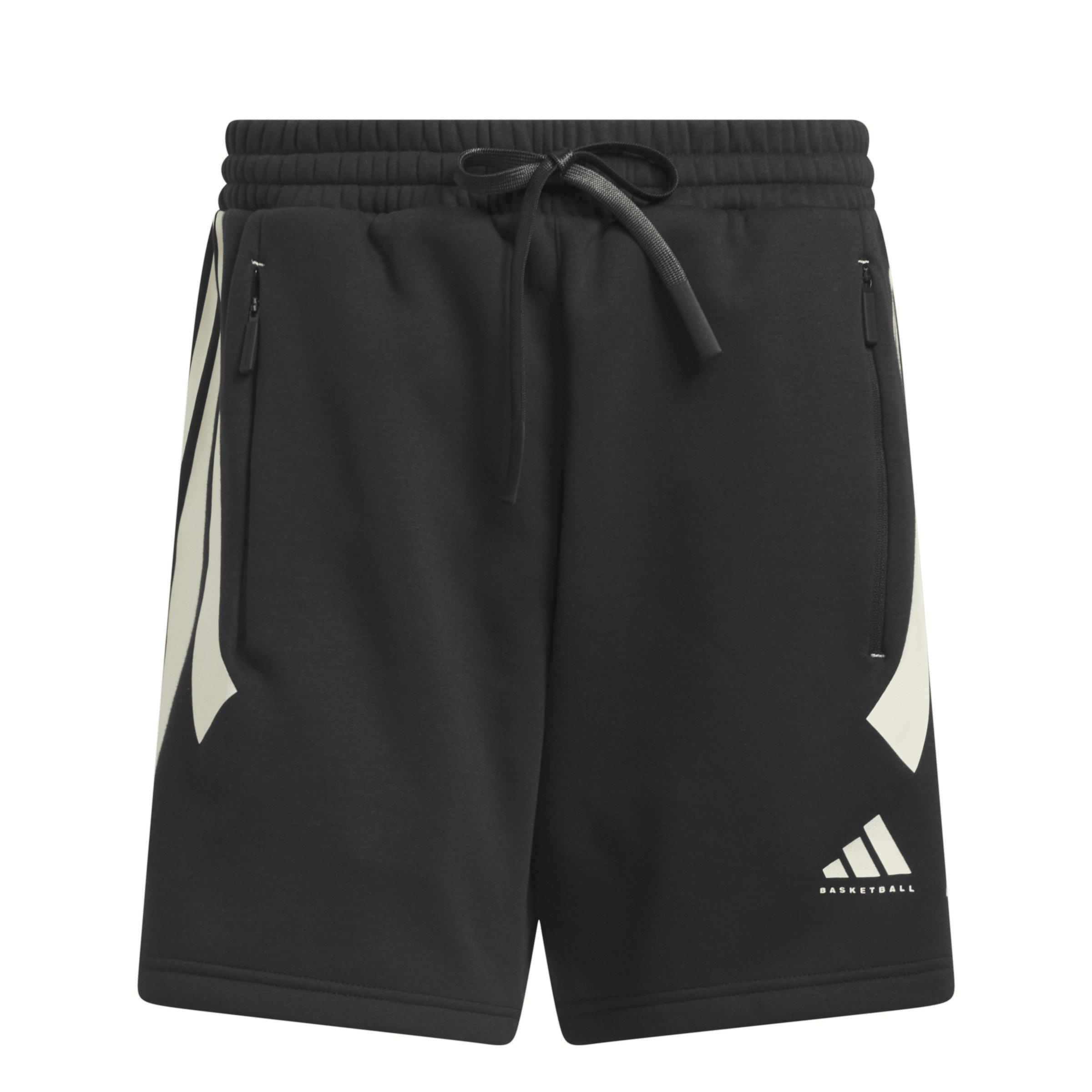 adidas Unisex 3 Stripe Shorts -Black - BLACK Thumbnail View 6